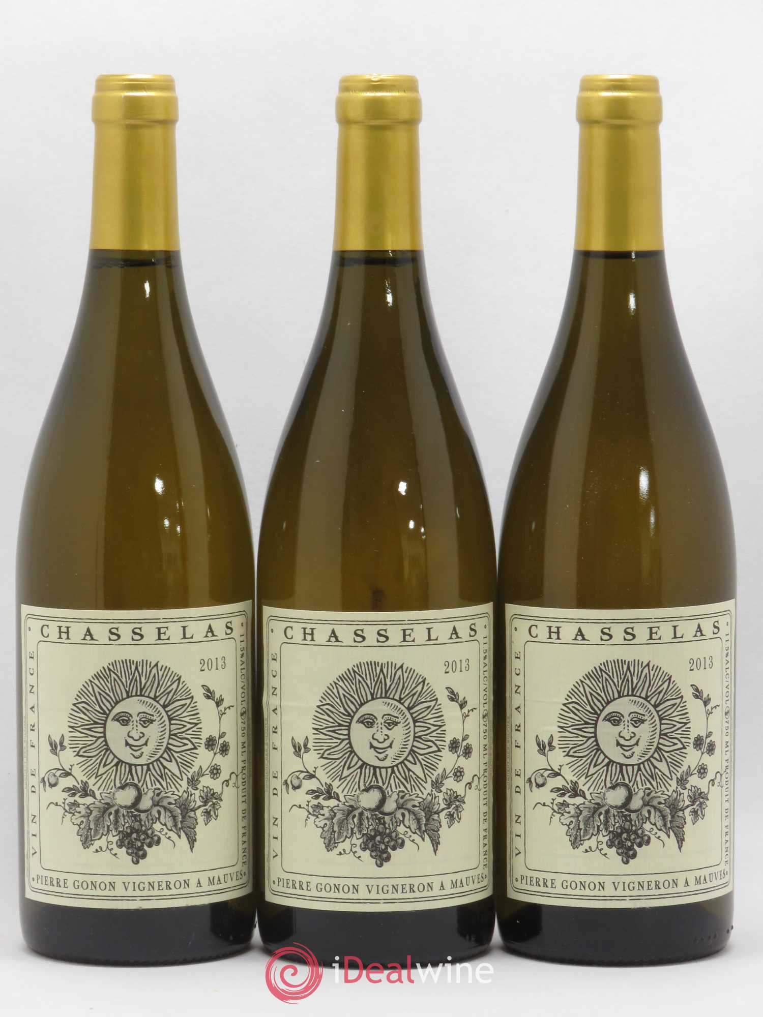 Vin de France Chasselas Gonon (sans prix de réserve) 2013 - Posten von 3 Flaschen - 0