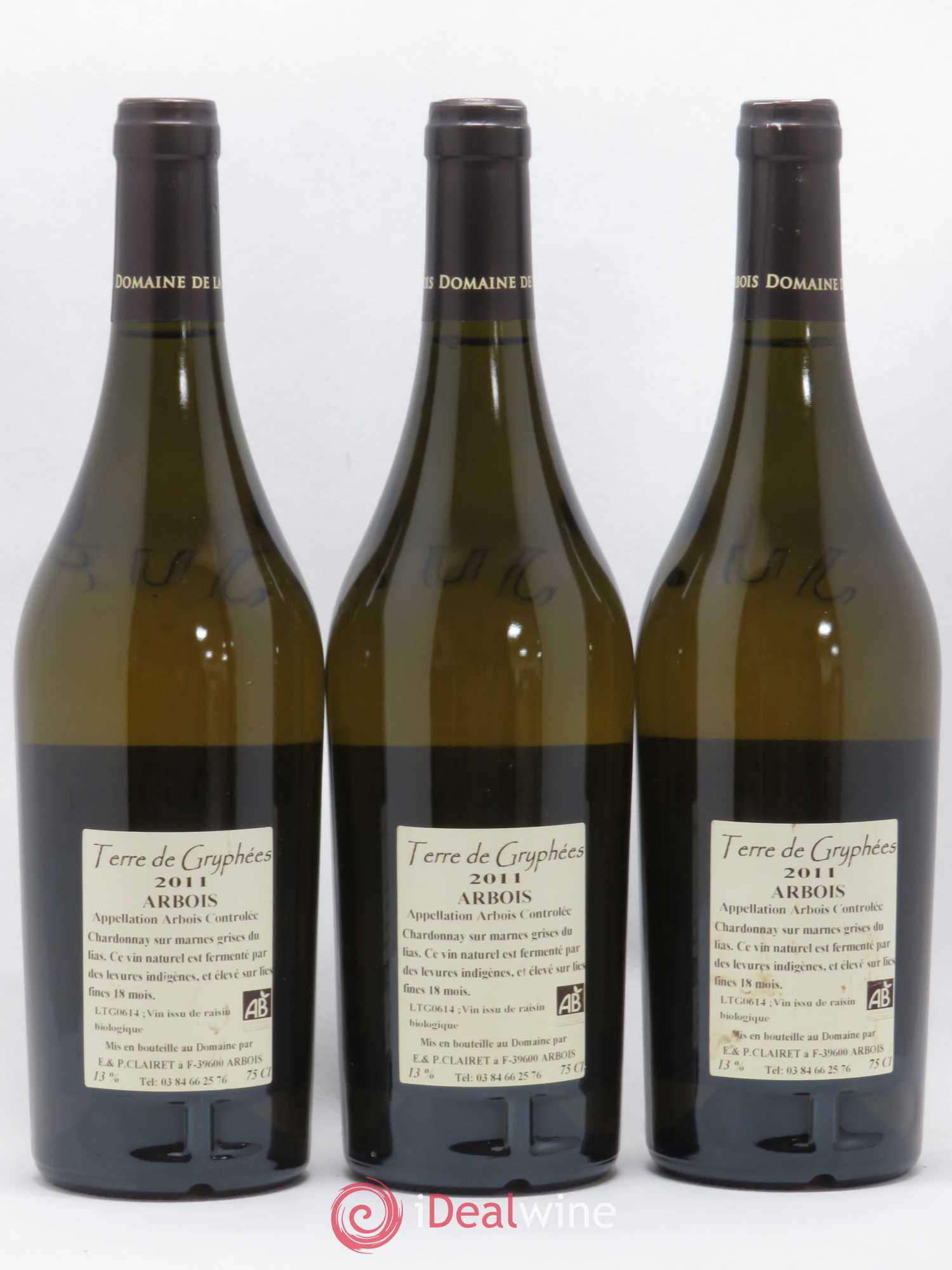 Arbois Terre de Gryphées Domaine de la Tournelle (sans prix de réserve) 2011 - Posten von 3 Flaschen - 1
