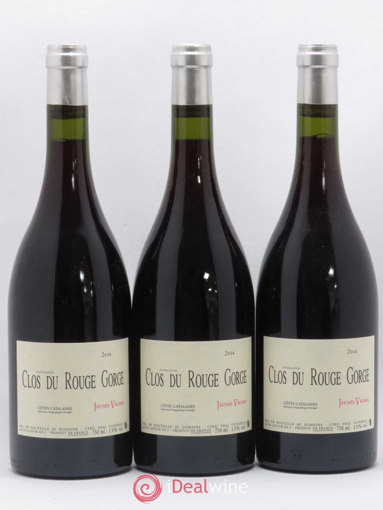 Côtes Catalanes (VDP des Côtes Catalanes) Clos du Rouge Gorge Jeunes Vignes Cyril Fhal (sans prix de réserve) 2014 - Lot de 3 bouteilles - 0