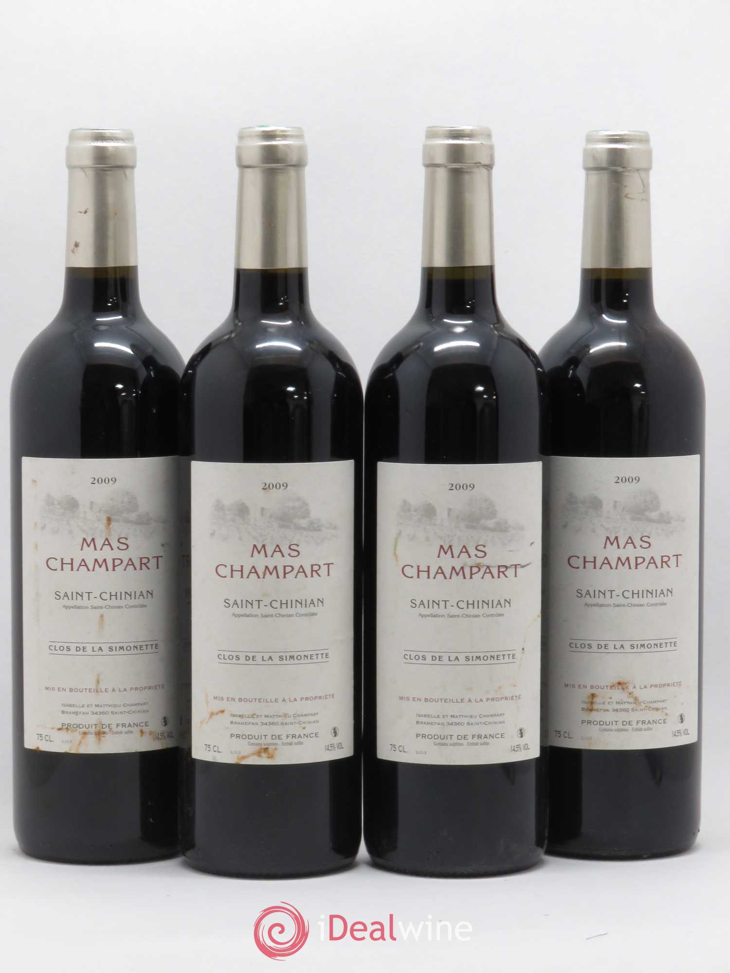 Saint-Chinian Mas Champart Clos de La Simonette Isabelle et Mathieu Champart (sans prix de réserve) 2009 - Lot de 4 bouteilles - 0