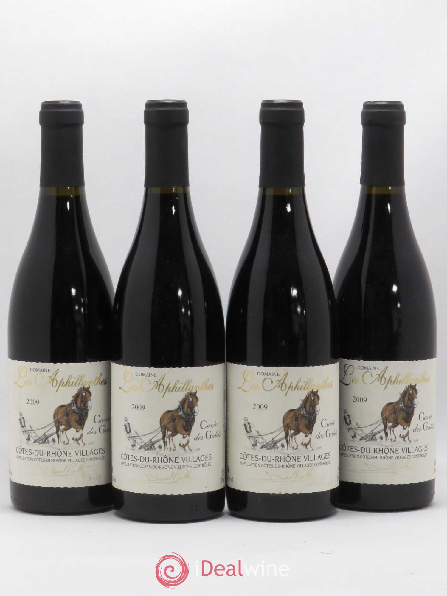 Côtes-du-Rhône Cuvée des Galets Domaine des Aphillanthes (sans prix de réserve) 2009 - Posten von 4 Flaschen - 0