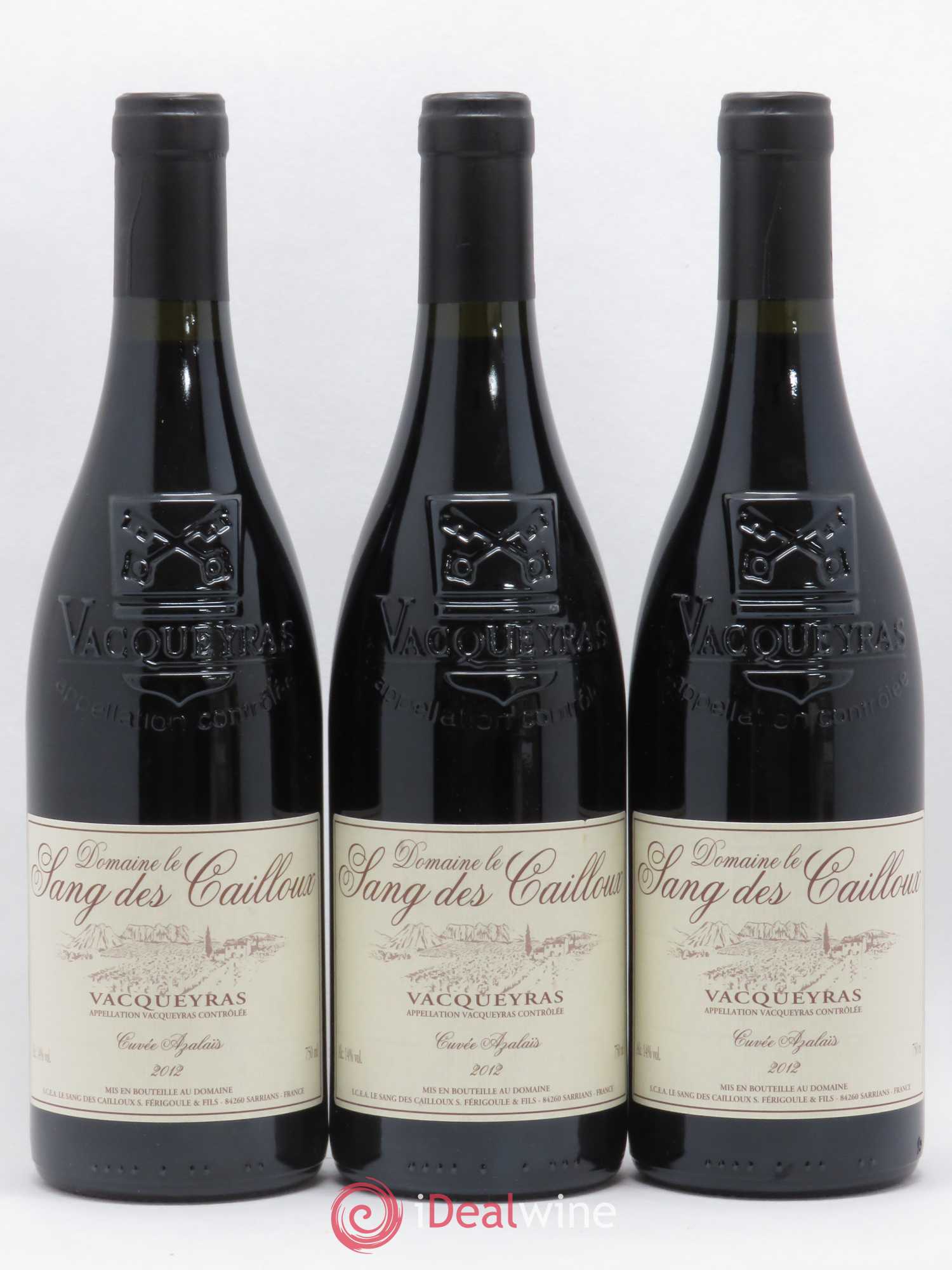Vacqueyras Azalaïs Le Sang des Cailloux (sans prix de réserve) 2012 - Lot de 3 bouteilles - 0