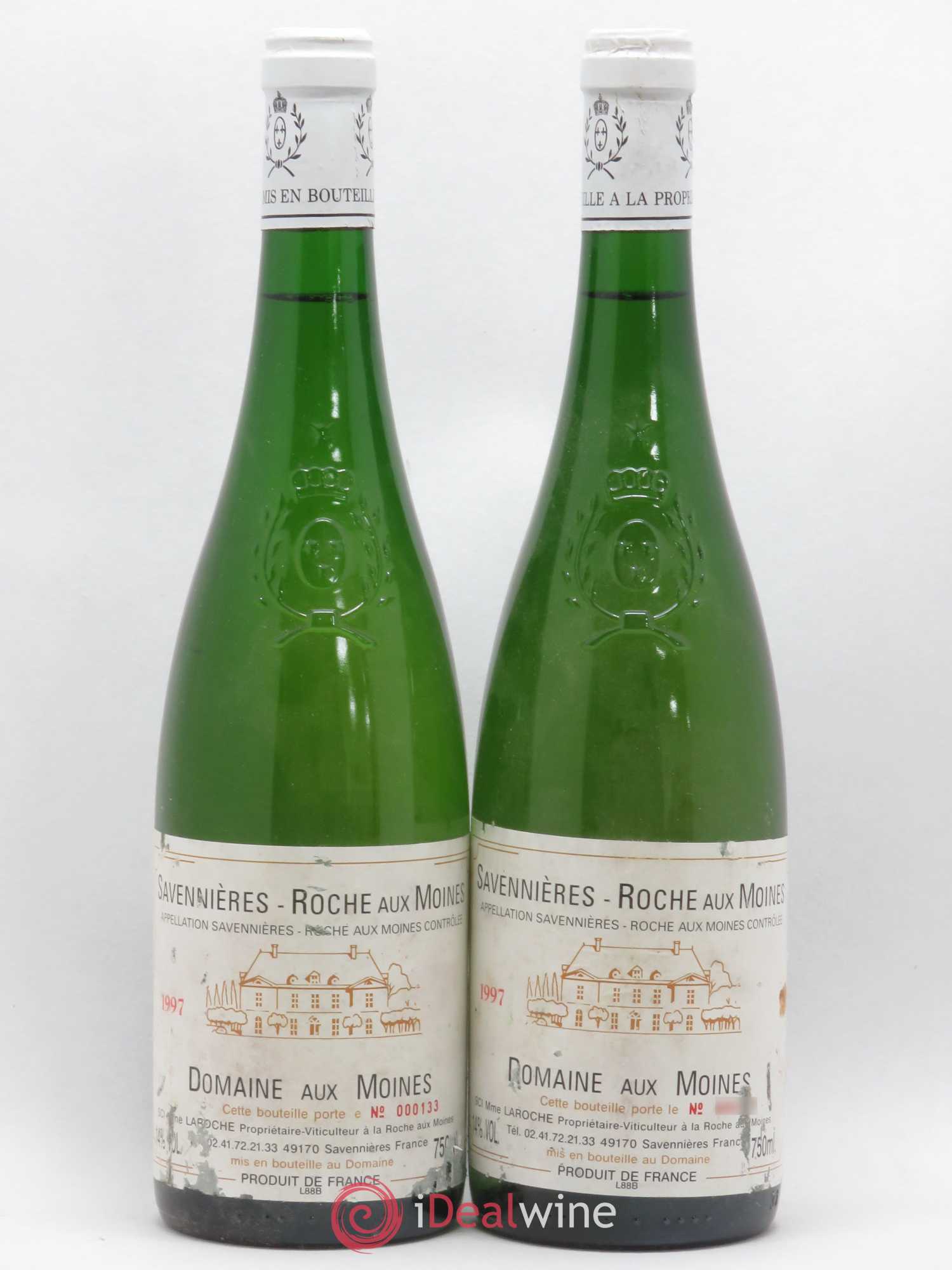 Savennières Roche aux Moines Domaine aux Moines (sans prix de réserve) 1997 - Posten von 2 Flaschen - 0