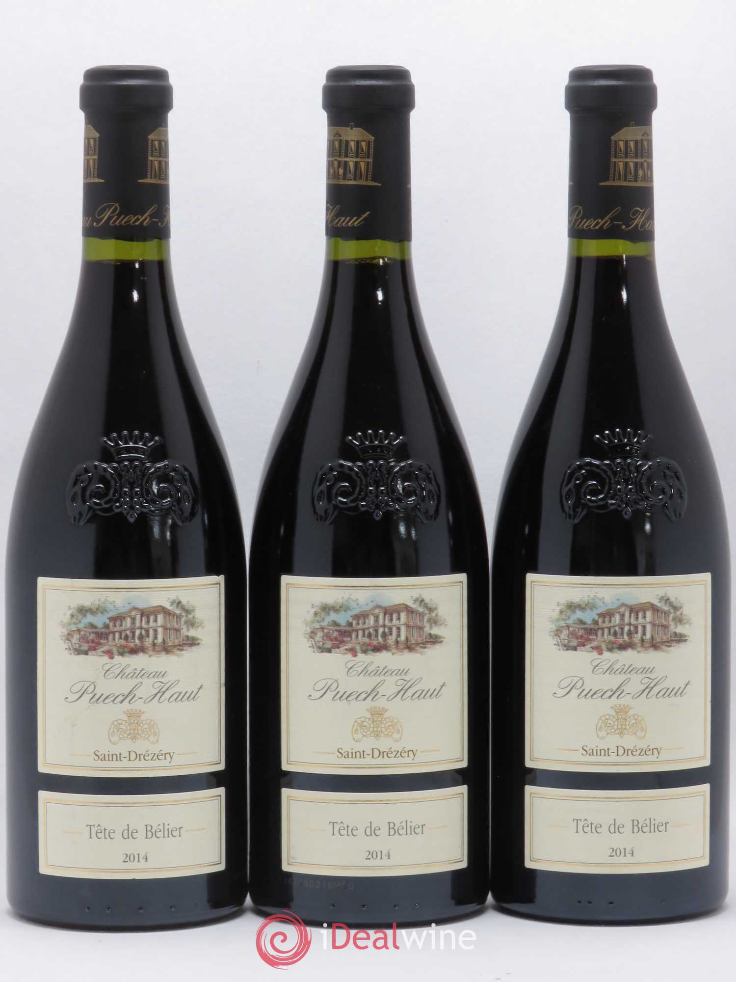 Languedoc Château Puech-Haut Tête de Bélier Gérard Bru Saint Drézéry (sans prix de réserve) 2014 - Lotto di 3 bottiglie - 0