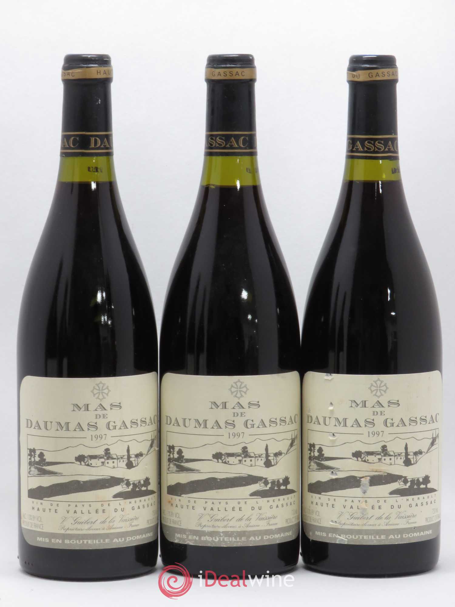 Saint-Guilhem-le-Désert - Cité d'Aniane Mas Daumas Gassac Famille Guibert de La Vaissière (sans prix de réserve) 1997 - Lot de 3 bouteilles - 0