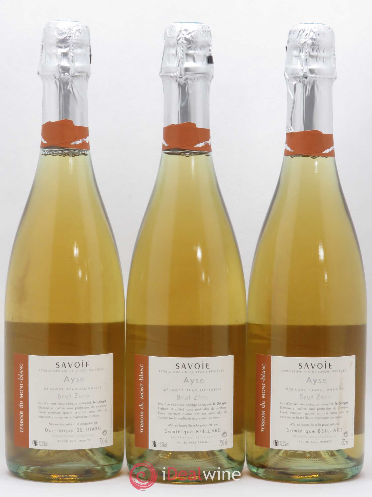Vin de Savoie Ayse - Mont Blanc Domaine Belluard Brut Zéro (sans prix de réserve) 2012 - Lot de 3 bouteilles - 1