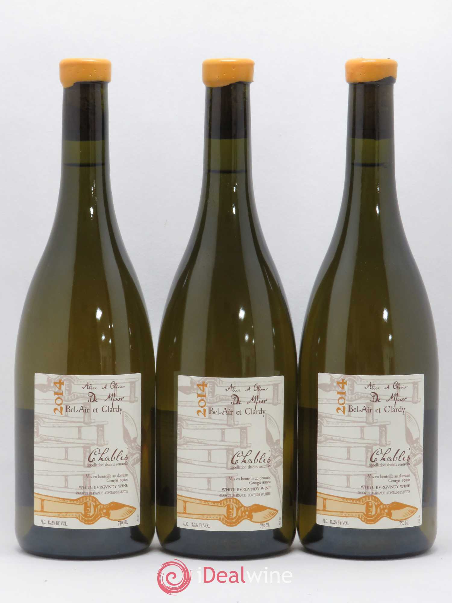 Chablis Bel Air et Clardy Alice et Olivier De Moor (sans prix de réserve) 2014 - Lot de 3 bouteilles - 0