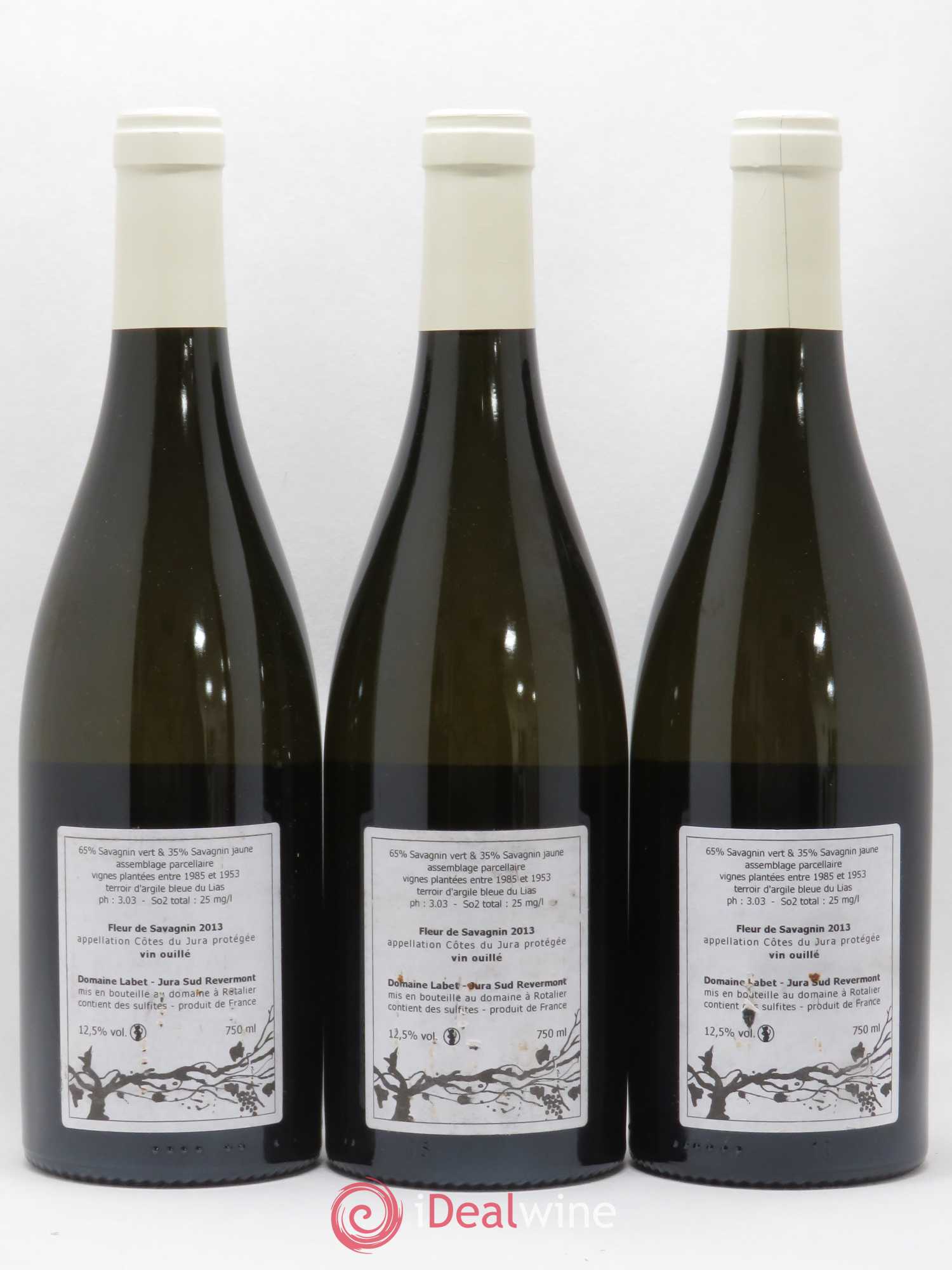 Côtes du Jura Fleur de Savagnin Romain - Julien - Charline Labet (sans prix de réserve) 2013 - Lot de 3 bouteilles - 1