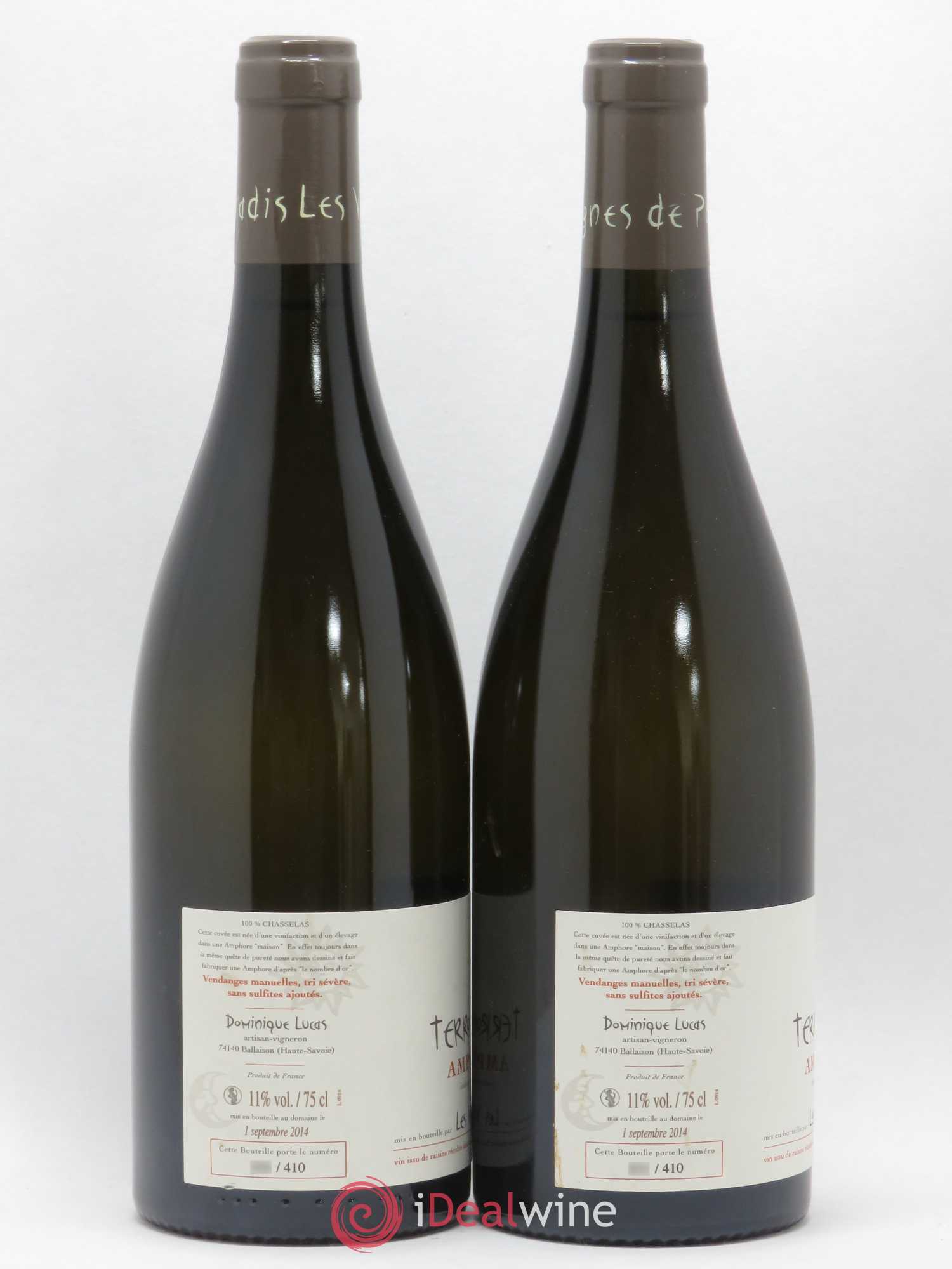 Vin des Allobroges Amphore Les Vignes de Paradis (sans prix de réserve) 2013 - Posten von 2 Flaschen - 1