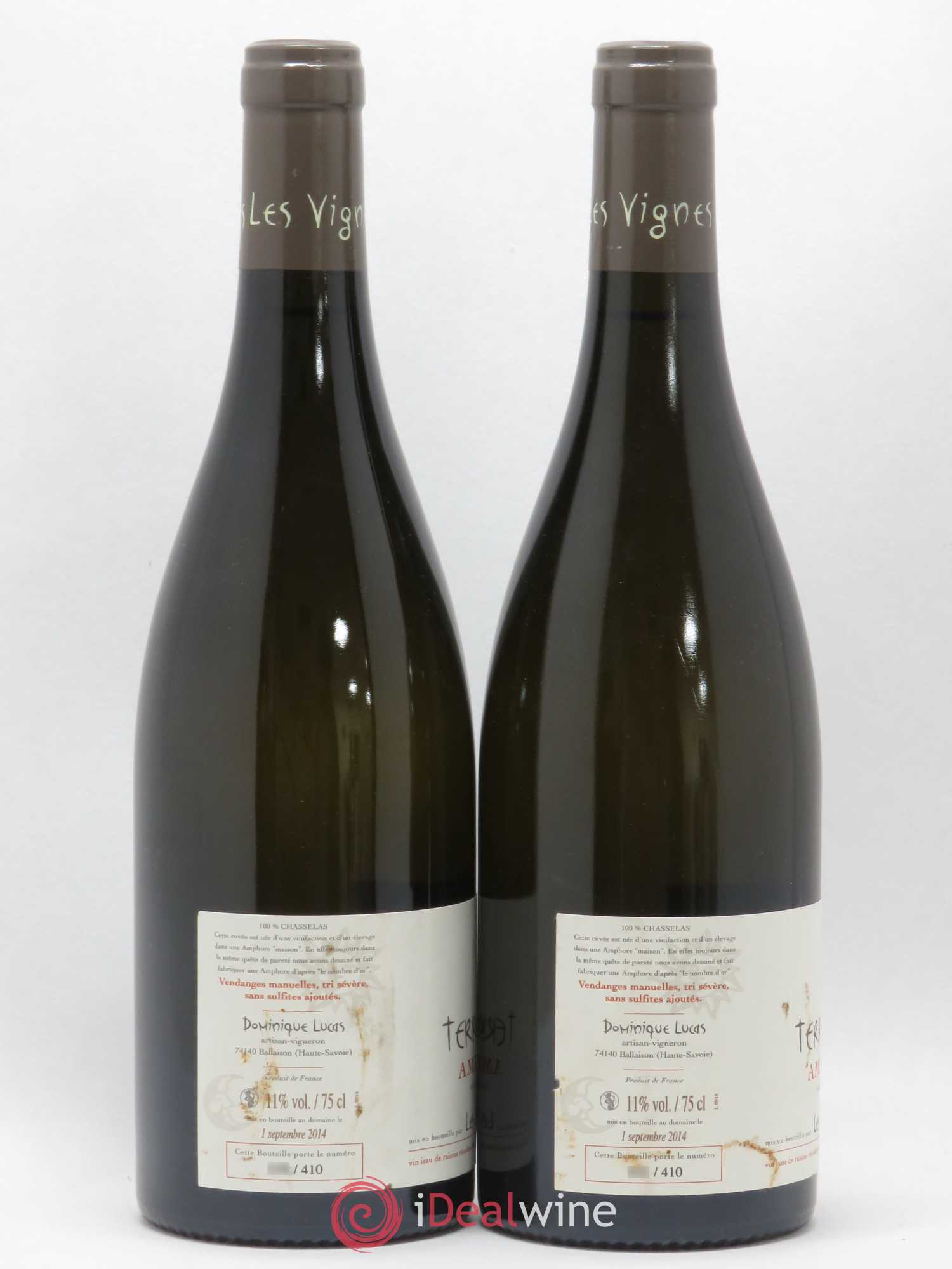 Vin des Allobroges Amphore Les Vignes de Paradis (sans prix de réserve) 2013 - Posten von 2 Flaschen - 1
