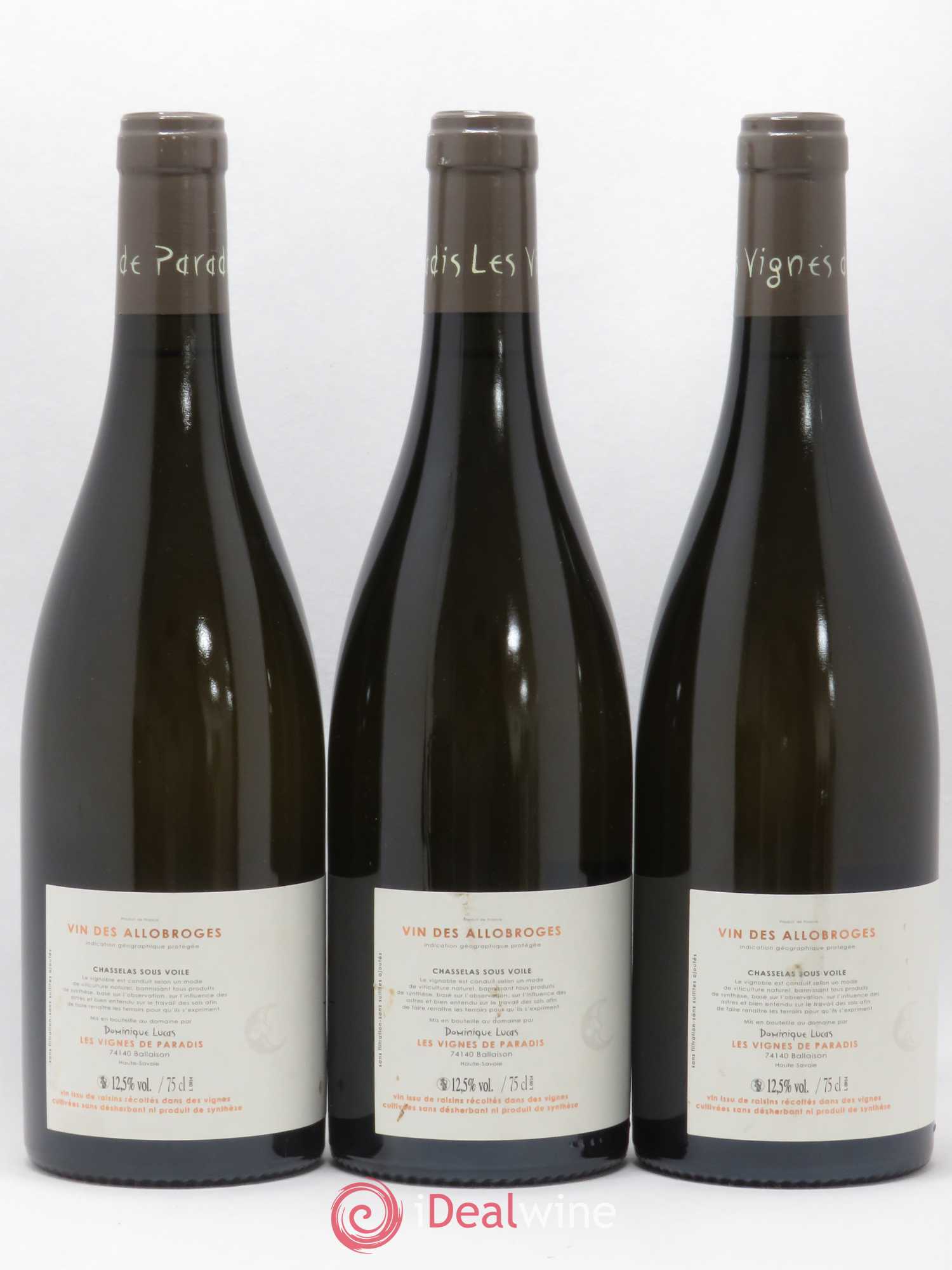 Vin des Allobroges C74 Les Vignes de Paradis (sans prix de réserve) 2012 - Posten von 3 Flaschen - 1