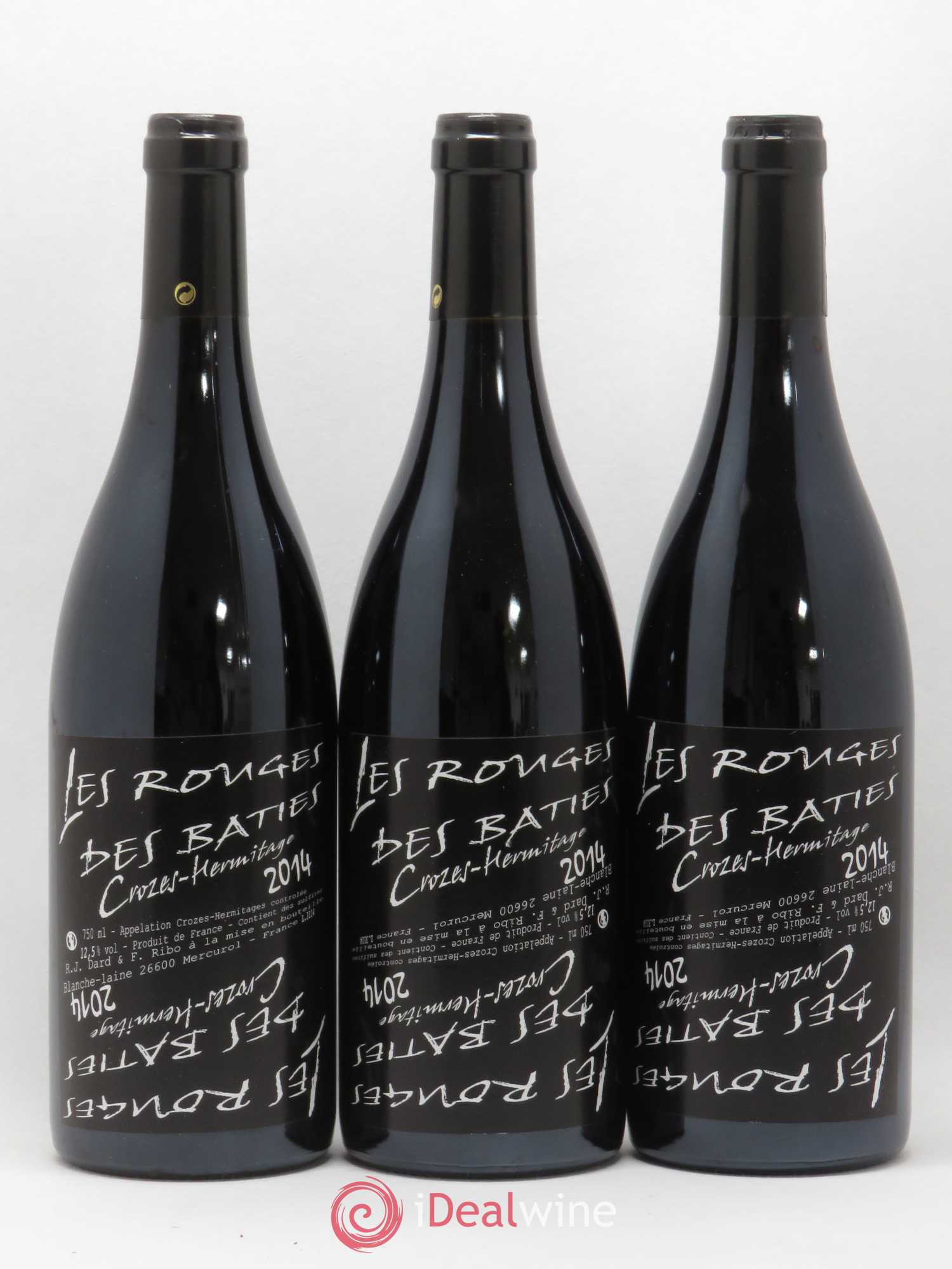 Crozes-Hermitage Les Rouges des Bâties Dard et Ribo (Domaine) (sans prix de réserve) 2014 - Lot de 3 bouteilles - 0