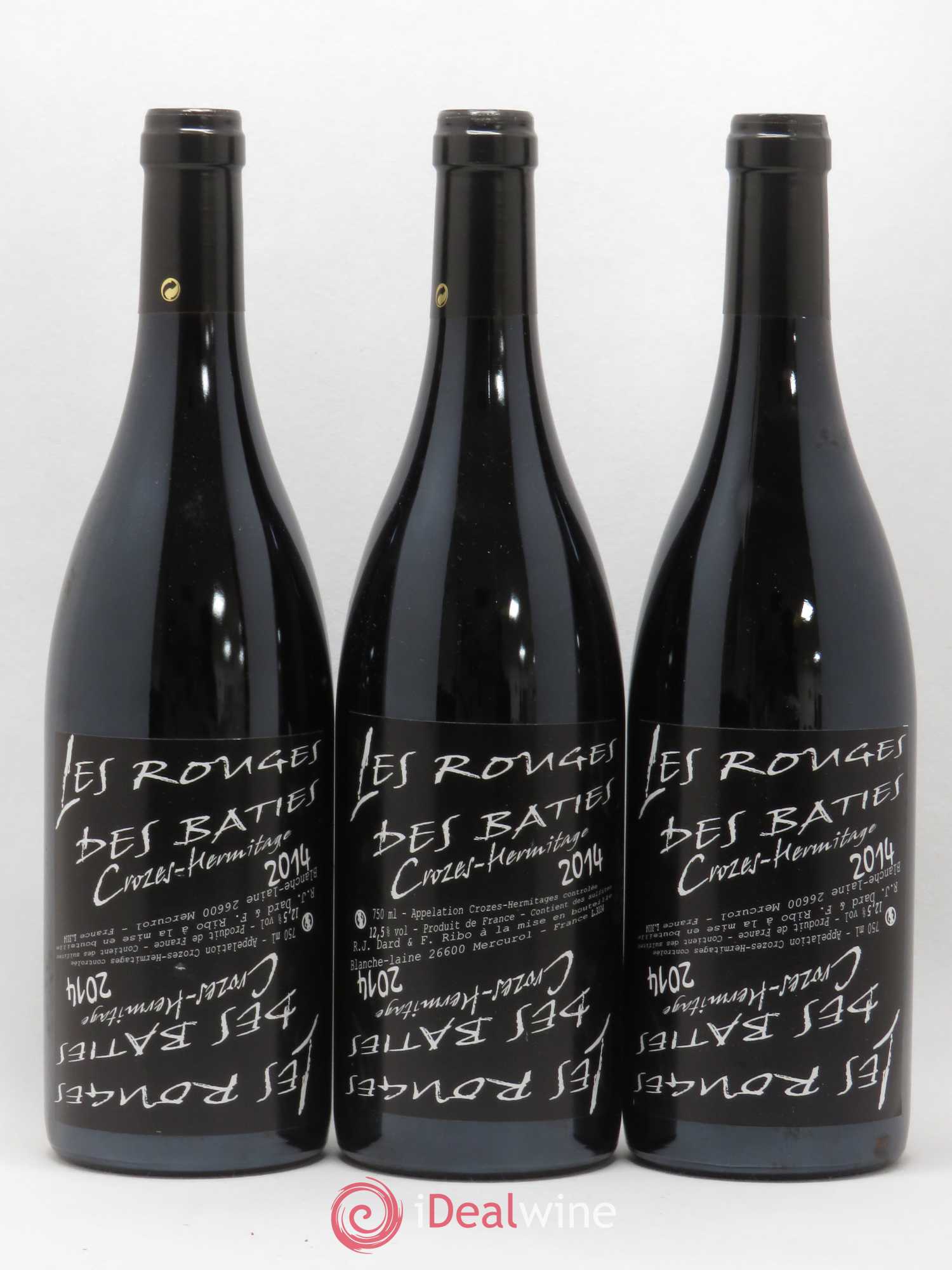 Crozes-Hermitage Les Rouges des Bâties Dard et Ribo (Domaine) (sans prix de réserve) 2014 - Lot de 3 bouteilles - 0