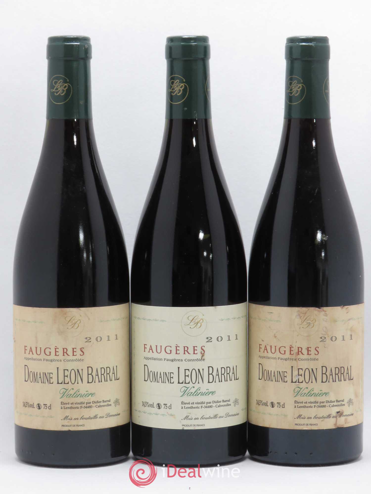 Faugères Valinière Domaine Léon Barral (sans prix de réserve) 2011 - Lot de 3 bouteilles - 0