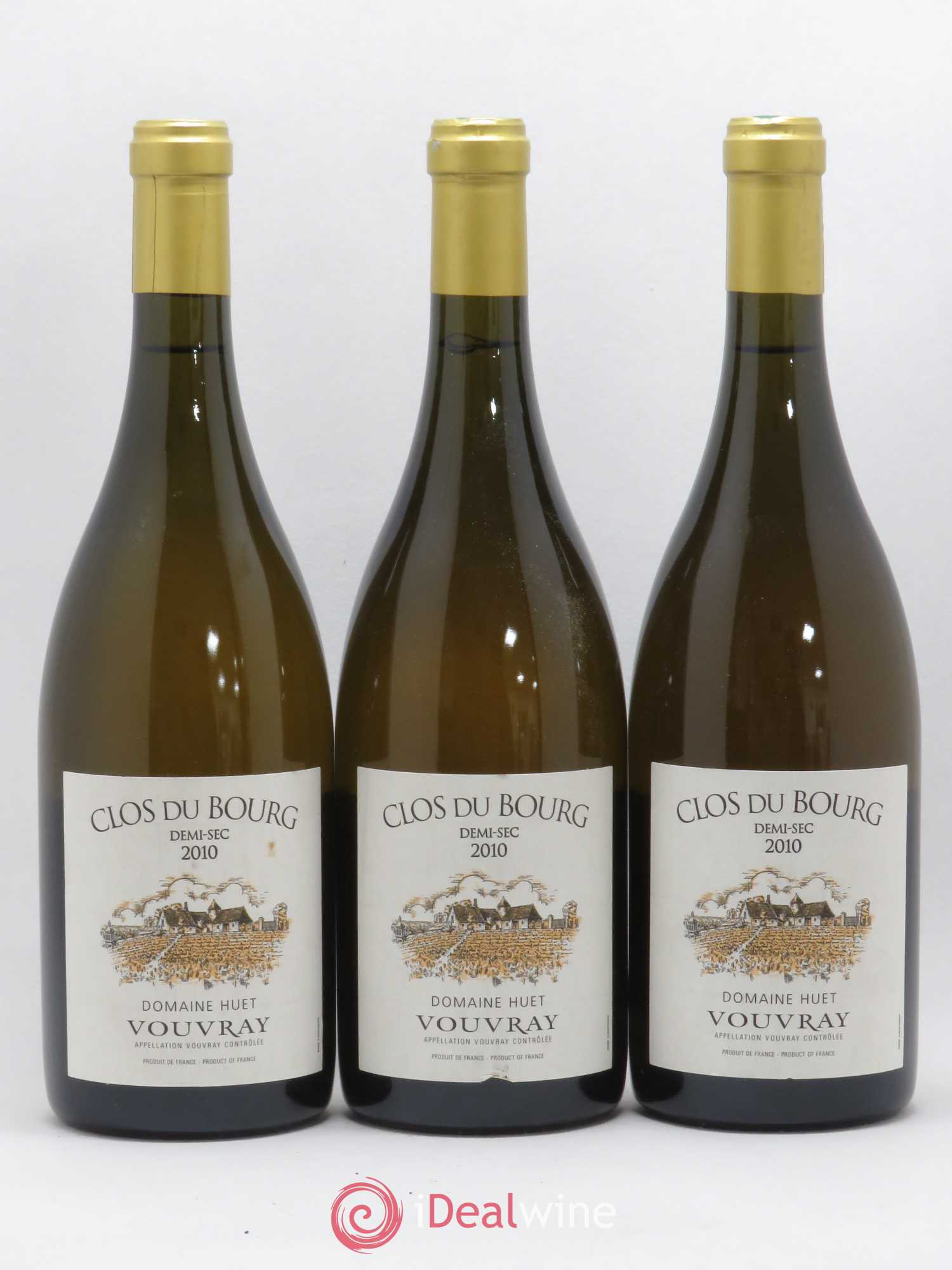 Vouvray Clos du Bourg Moelleux Domaine Huet (senza prezzo di riserva) 2010 - Lotto di 3 bottiglie - 0