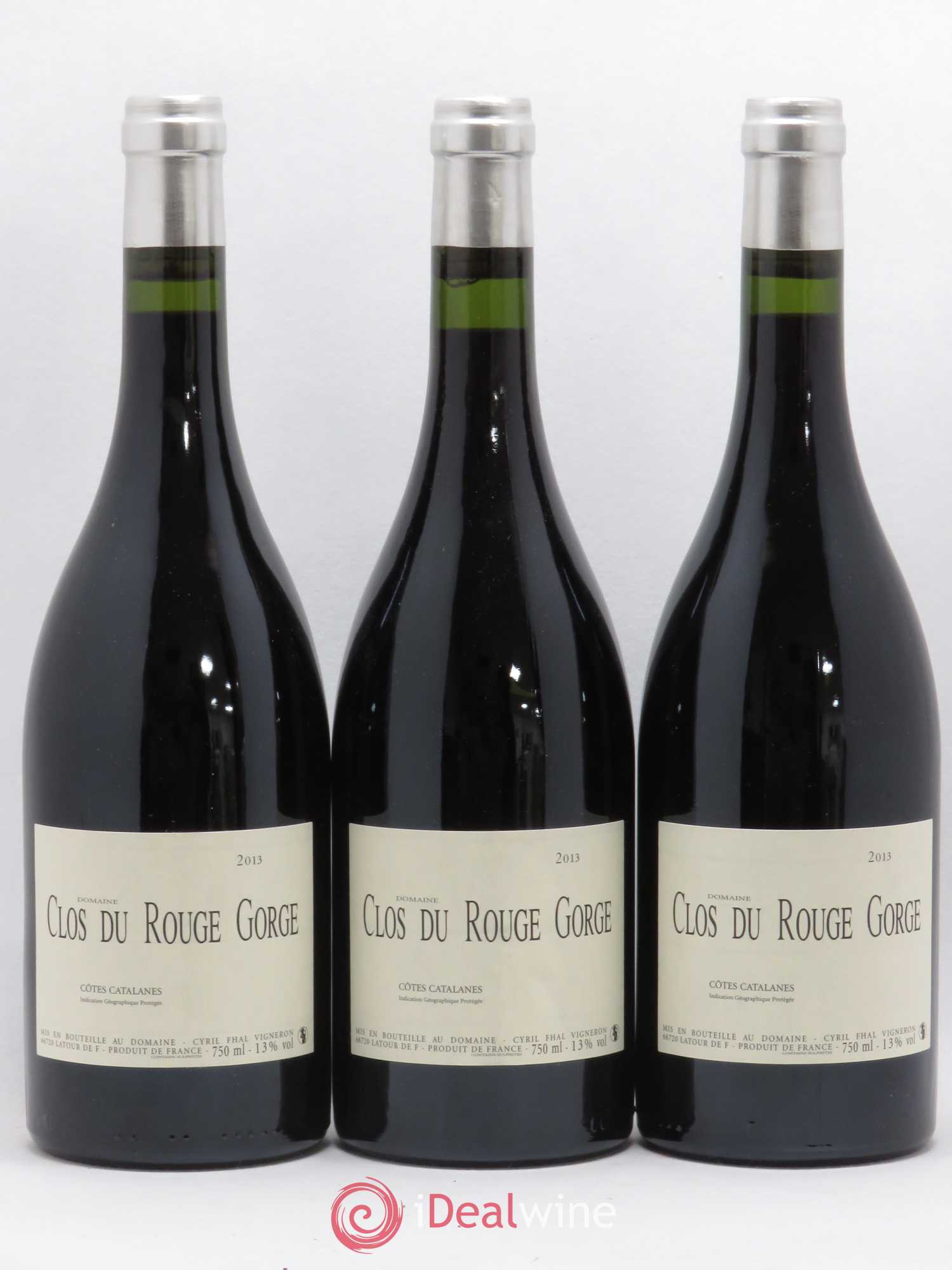 Côtes Catalanes Clos du Rouge Gorge Cyril Fhal (sans prix de réserve) 2013 - Lot de 3 bouteilles - 0
