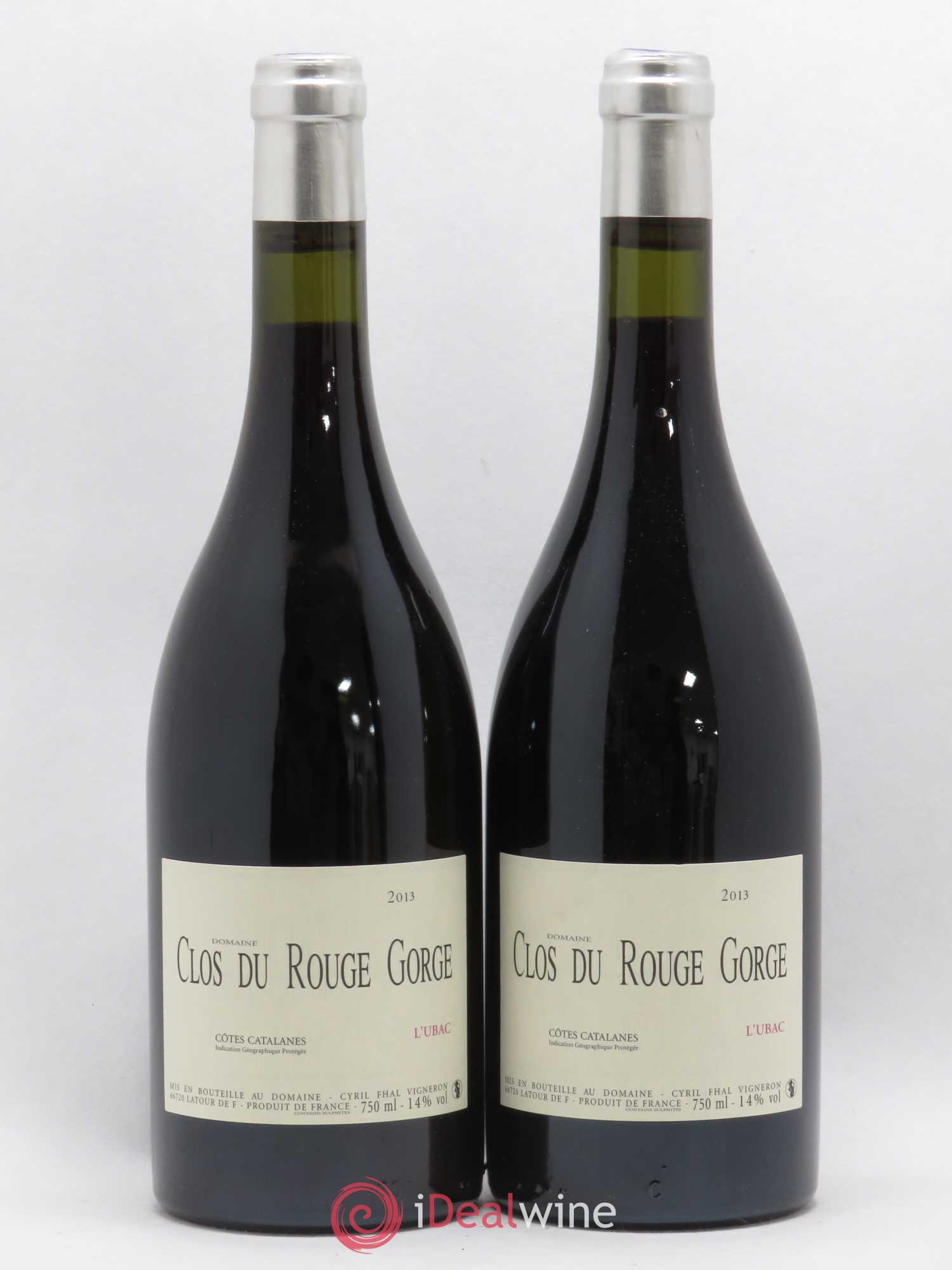 Côtes Catalanes Clos du Rouge Gorge L'Ubac Cyril Fhal (sans prix de réserve) 2013 - Lot de 2 bouteilles - 0
