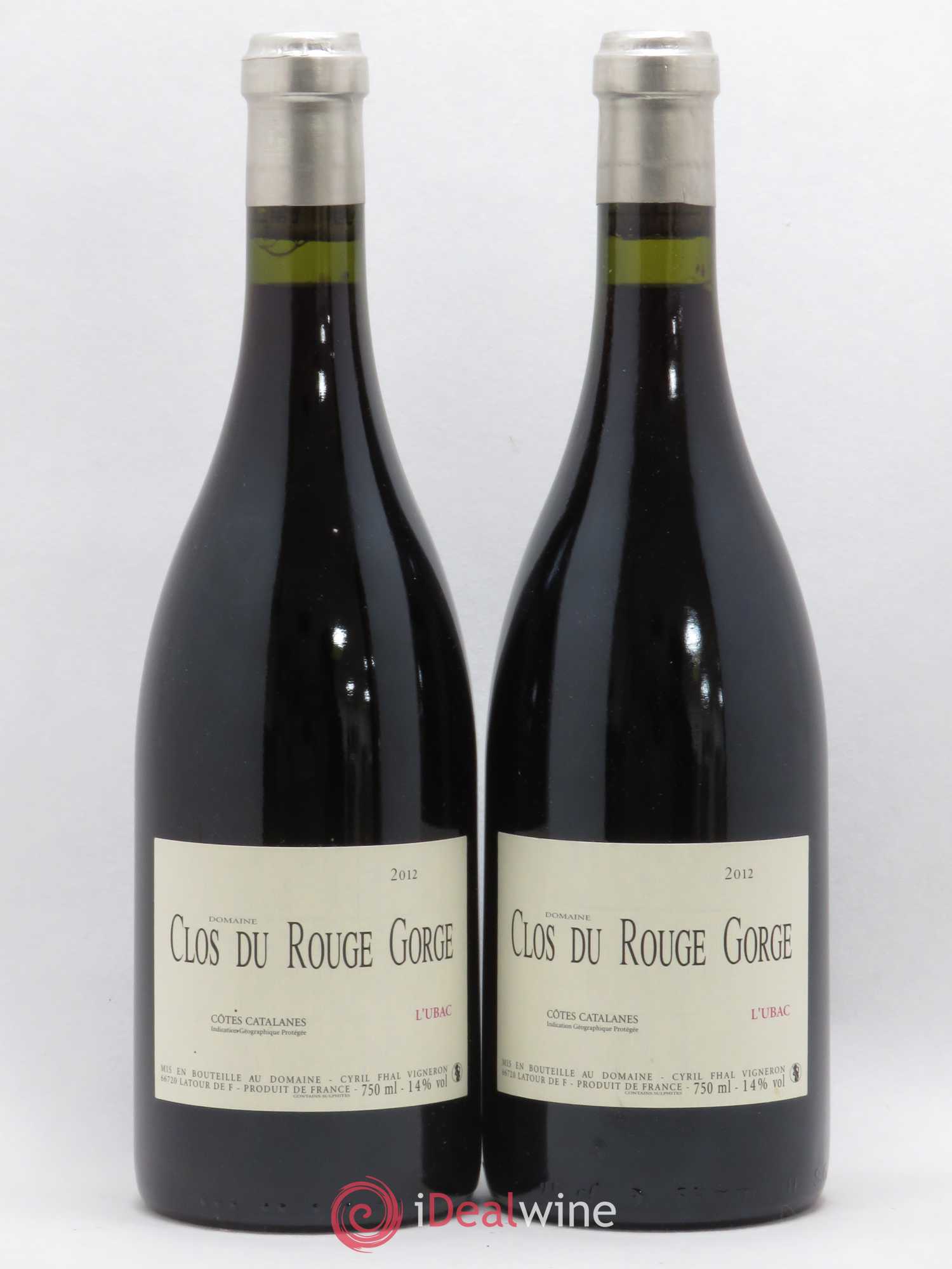Côtes Catalanes Clos du Rouge Gorge L'Ubac Cyril Fhal (sans prix de réserve) 2012 - Lot de 2 bouteilles - 0