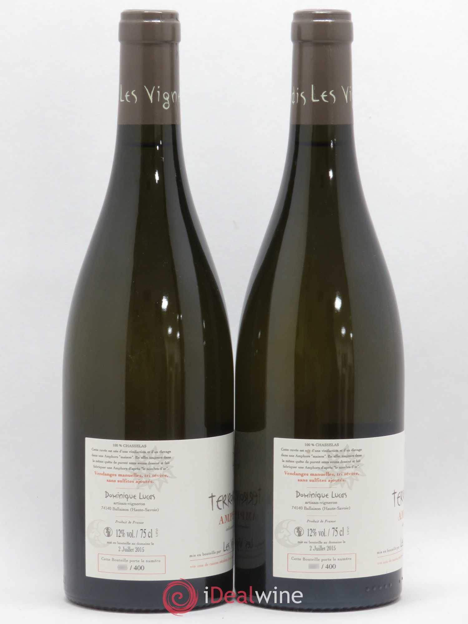 Vin des Allobroges Terroir du Léman Amphore Les Vignes de Paradis (sans prix de réserve) 2014 - Posten von 2 Flaschen - 1