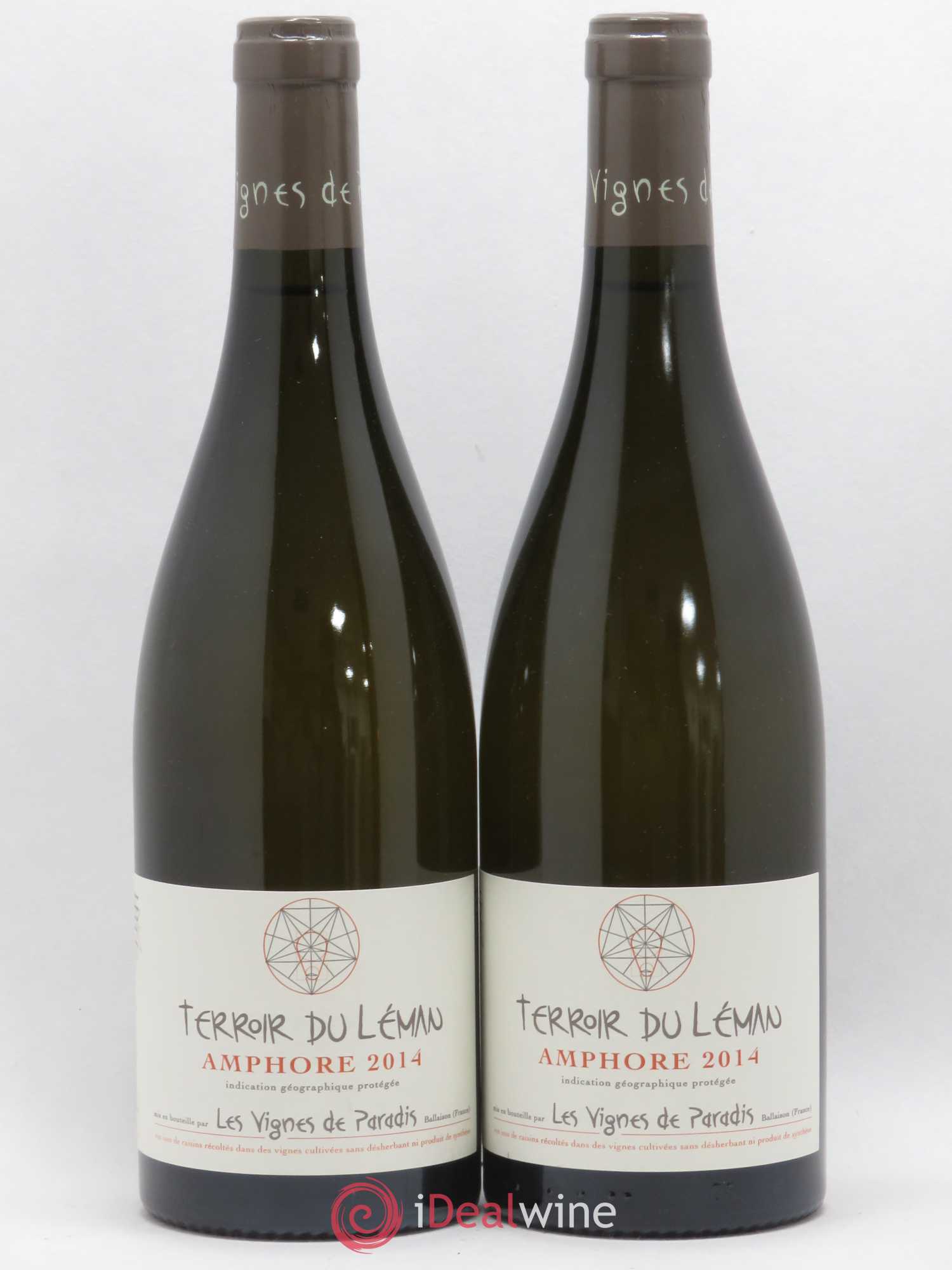Vin des Allobroges Terroir du Léman Amphore Les Vignes de Paradis (sans prix de réserve) 2014 - Posten von 2 Flaschen - 0