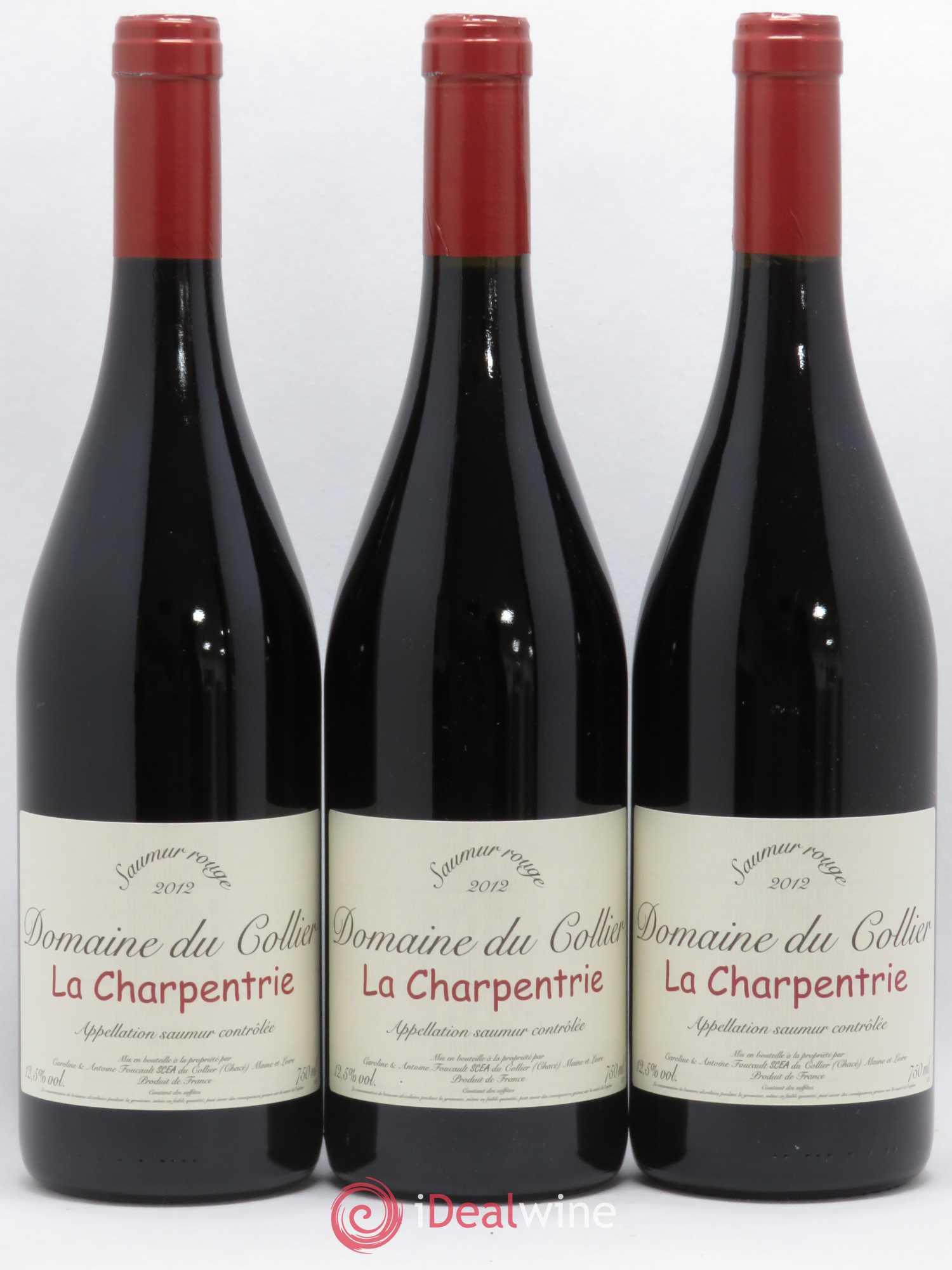 Saumur La Charpentrie Domaine du Collier (sans prix de réserve) 2012 - Lot de 3 bouteilles - 0