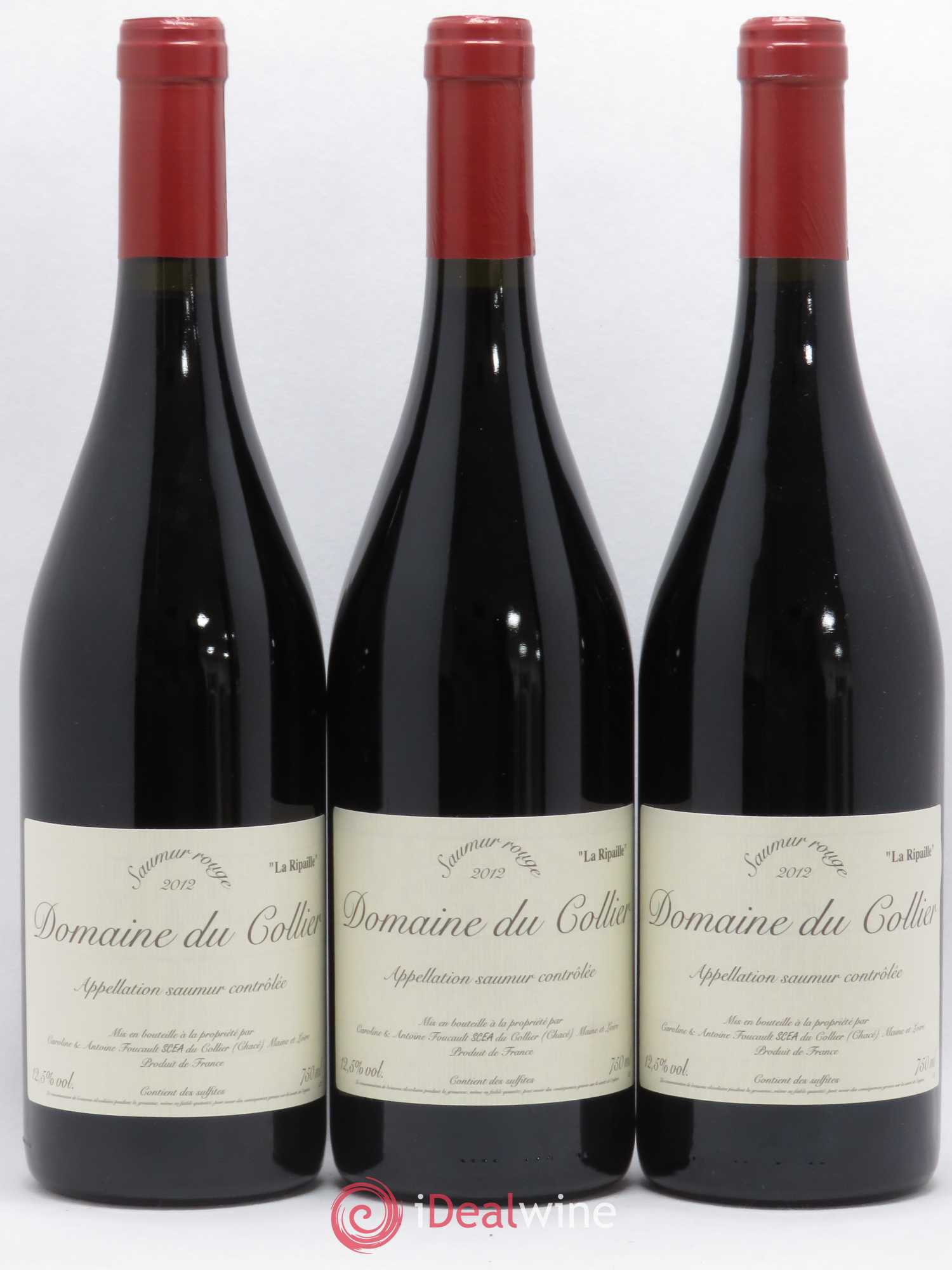 Saumur La Ripaille Domaine du Collier (sans prix de réserve) 2012 - Lot de 3 bouteilles - 0