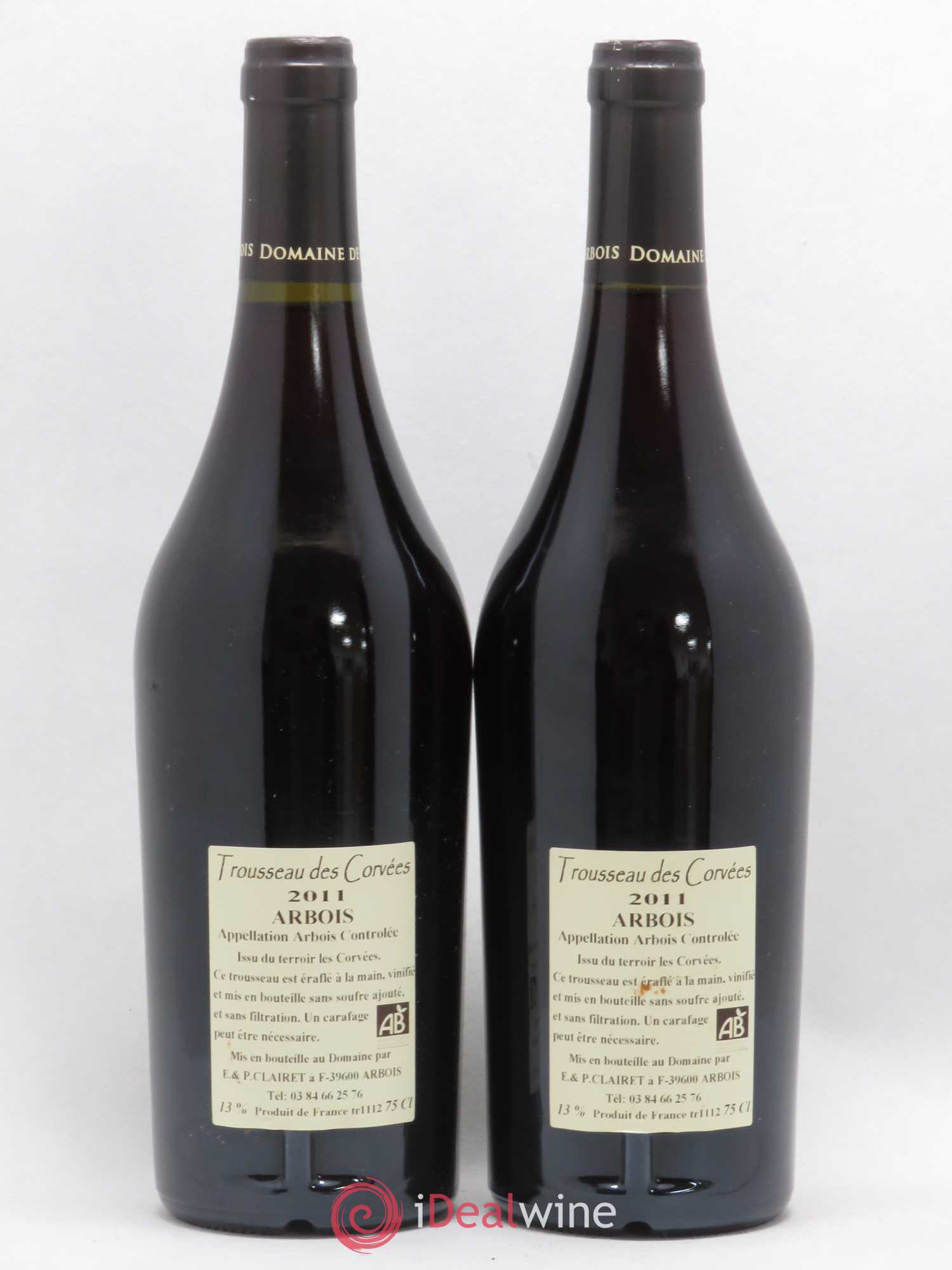 Arbois Trousseau des Corvées Domaine de la Tournelle (sans prix de réserve) 2011 - Posten von 2 Flaschen - 1