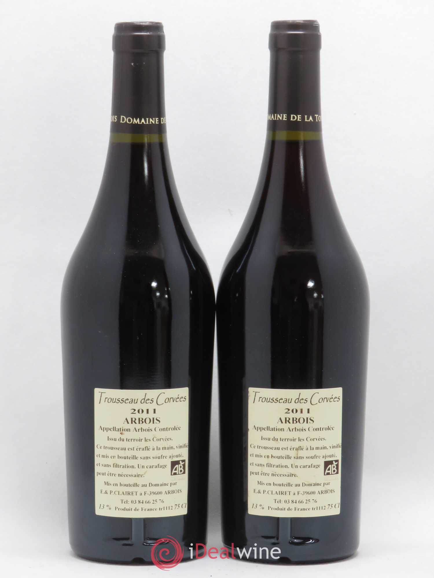Arbois Trousseau des Corvées Domaine de la Tournelle (sans prix de réserve) 2011 - Posten von 2 Flaschen - 1