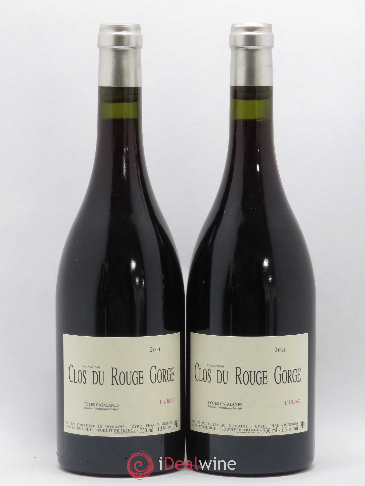 Côtes Catalanes Clos du Rouge Gorge L'Ubac Cyril Fhal (sans prix de réserve) 2014 - Lot de 2 bouteilles - 0