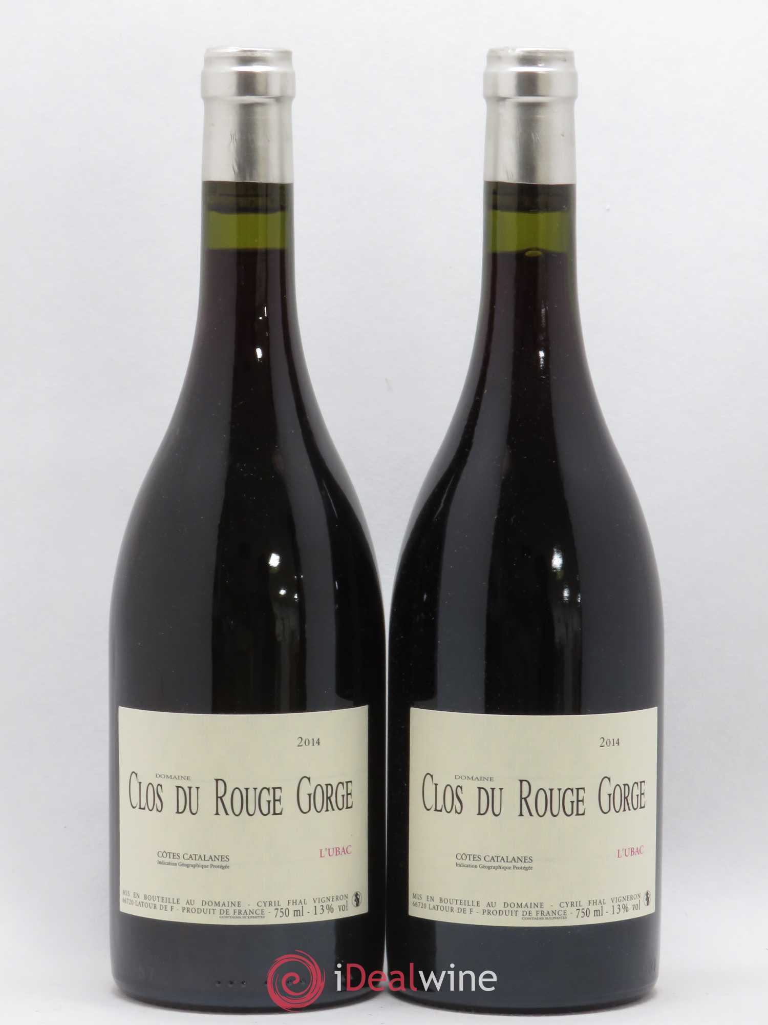 Côtes Catalanes Clos du Rouge Gorge L'Ubac Cyril Fhal (sans prix de réserve) 2014 - Lot de 2 bouteilles - 0