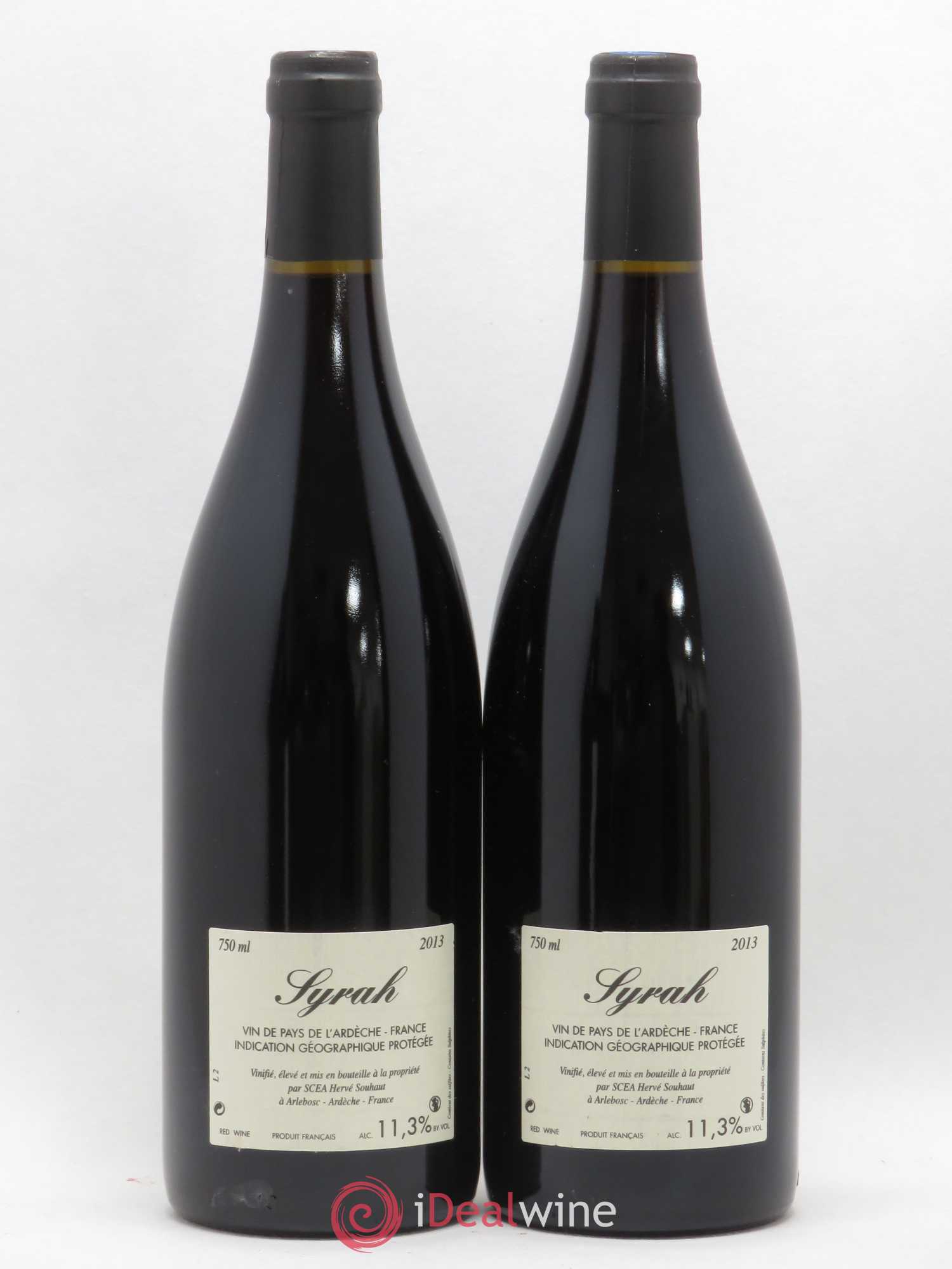 Ardèche Syrah Hervé Souhaut - Domaine Romaneaux-Destezet (sans prix de réserve) 2013 - Lot de 2 bouteilles - 1