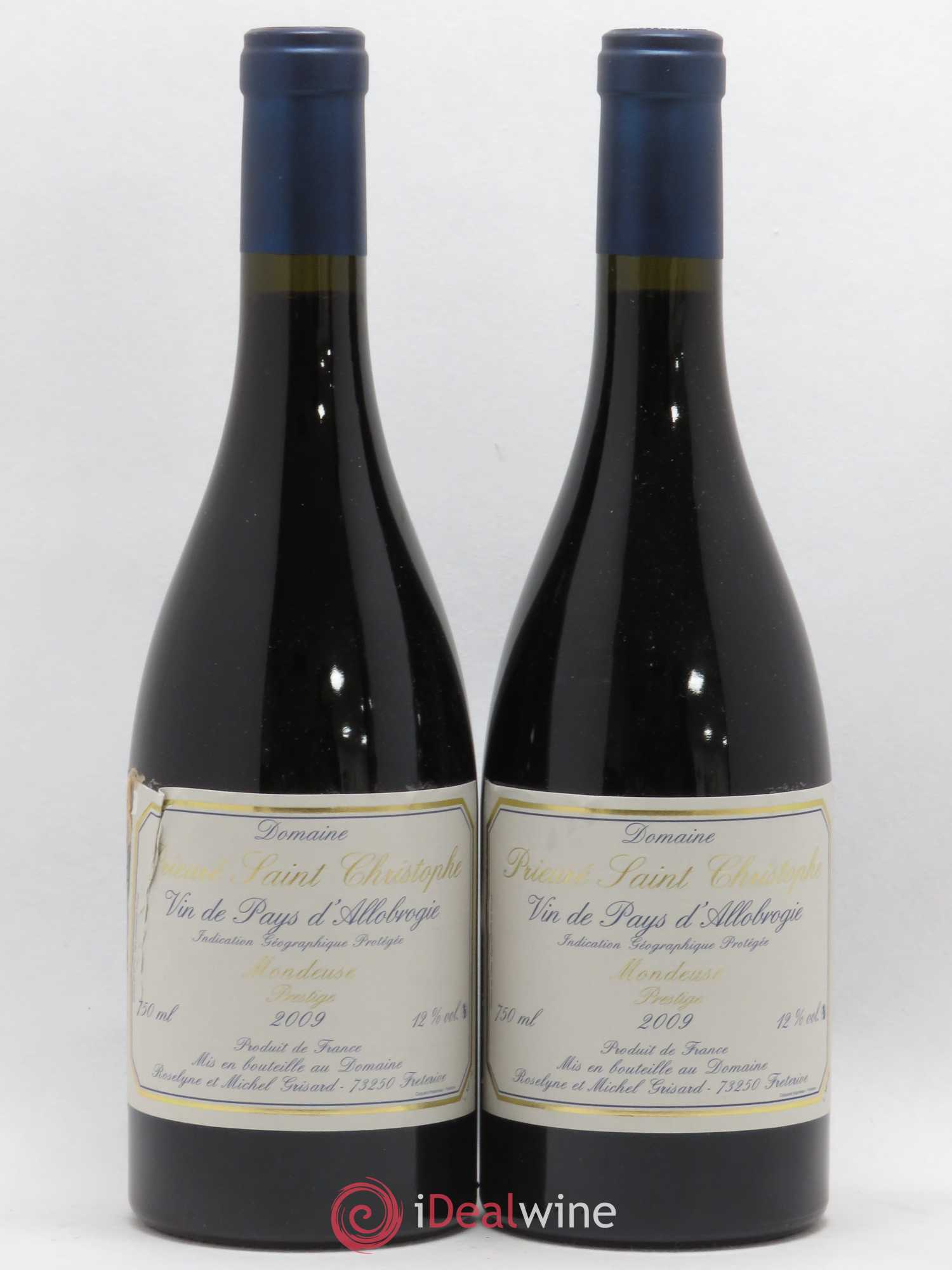Vin de Savoie IGP Vin de pays d'Allobrogie Mondeuse Prestige Prieuré Saint Christophe (sans prix de réserve) 2009 - Posten von 2 Flaschen - 0