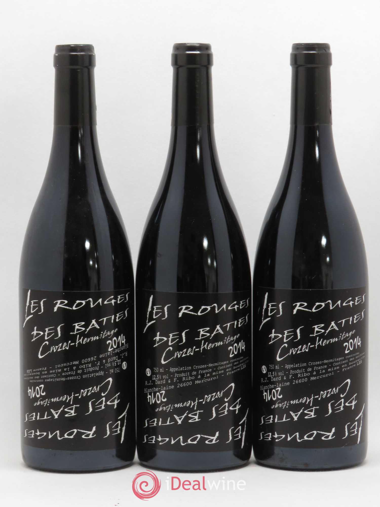 Crozes-Hermitage Les Rouges des Bâties Dard et Ribo (Domaine) (no reserve) 2014 - Lot of 3 bottles - 0