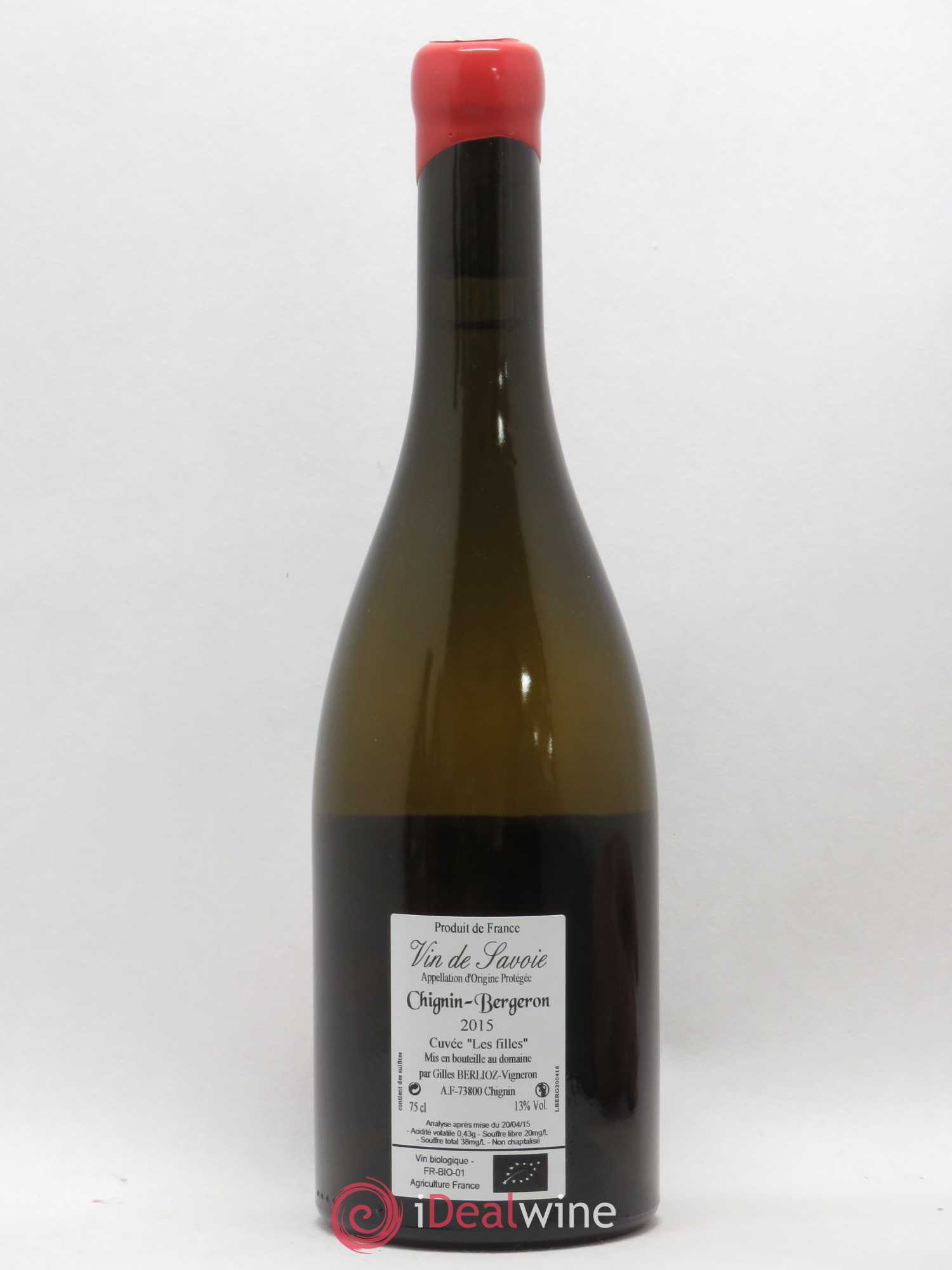 Vin de Savoie Chignin-Bergeron Les Filles Gilles Berlioz (sans prix de réserve) 2015 - Lot de 1 bouteille - 1