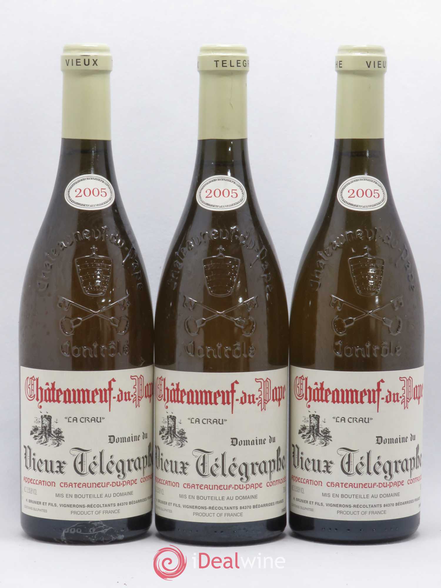 Châteauneuf-du-Pape Vieux Télégraphe (Domaine du) Vignobles Brunier (sans prix de réserve) 2005 - Lot de 3 bouteilles - 0