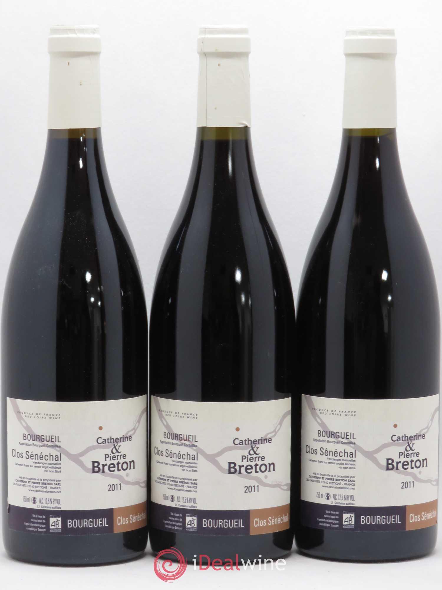 Bourgueil Clos Sénéchal Catherine et Pierre Breton (sans prix de réserve) 2011 - Lot de 3 bouteilles - 0