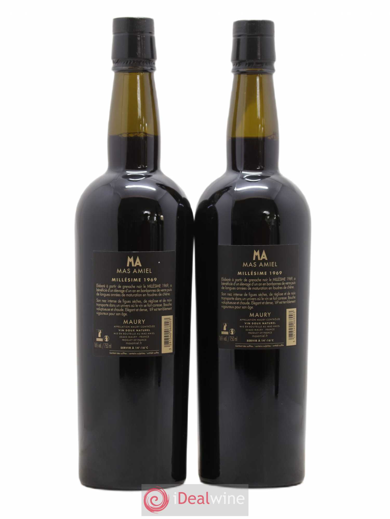 Maury Mas Amiel Vintage  (sans prix de réserve) 1969 - Lot de 2 bouteilles - 1