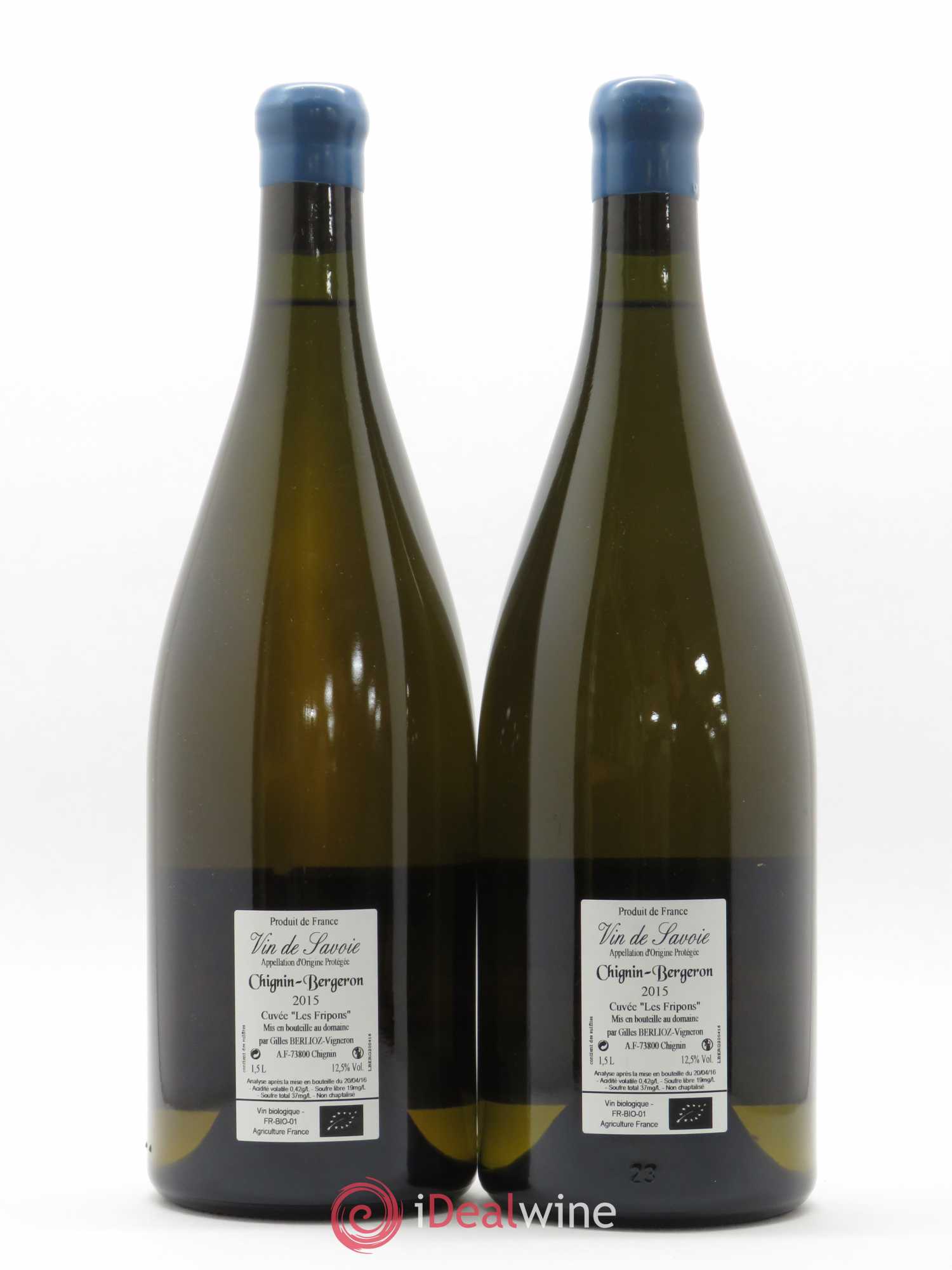 Vin de Savoie Chignin-Bergeron Les Fripons Gilles Berlioz 2015 - Lot de 2 magnums - 1