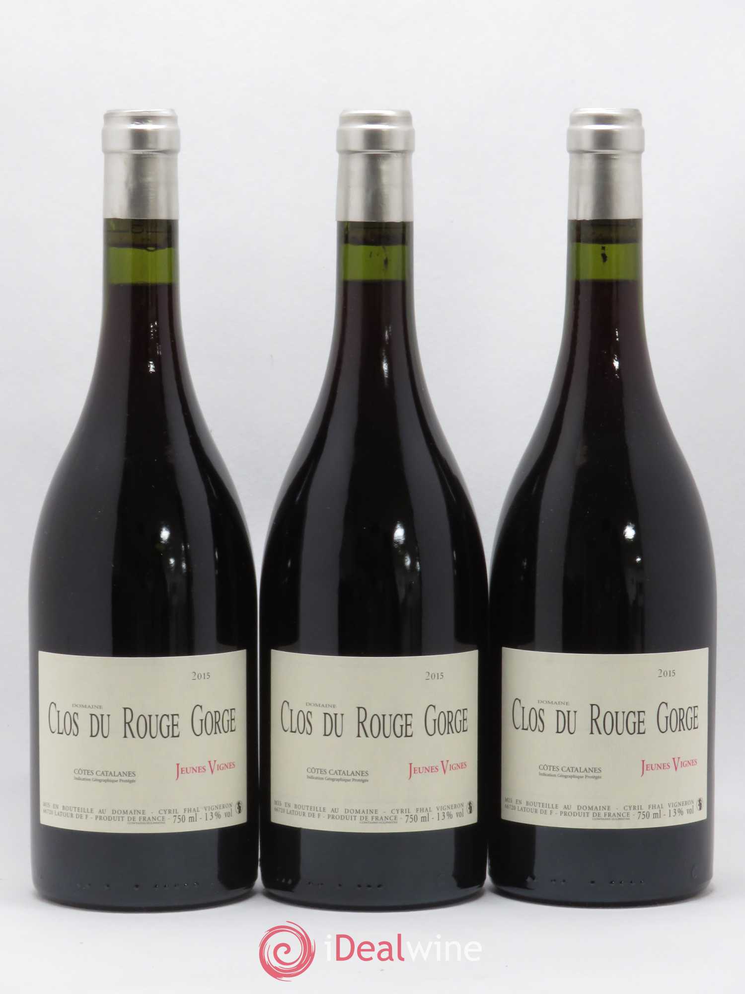 Côtes Catalanes (VDP des Côtes Catalanes) Clos du Rouge Gorge Jeunes Vignes Cyril Fhal (sans prix de réserve) 2015 - Lot de 3 bouteilles - 0