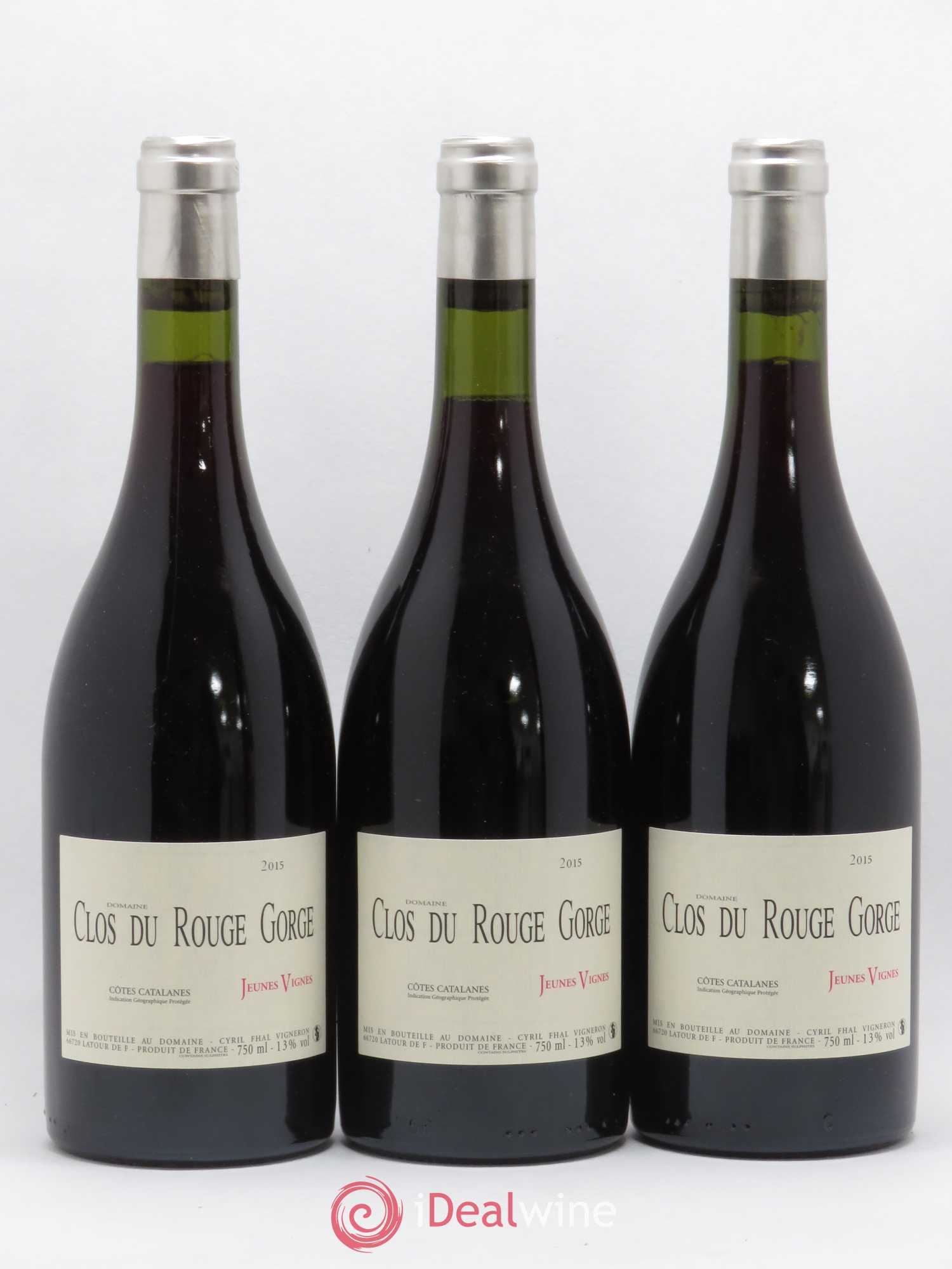 Côtes Catalanes (VDP des Côtes Catalanes) Clos du Rouge Gorge Jeunes Vignes Cyril Fhal (sans prix de réserve) 2015 - Lot de 3 bouteilles - 0