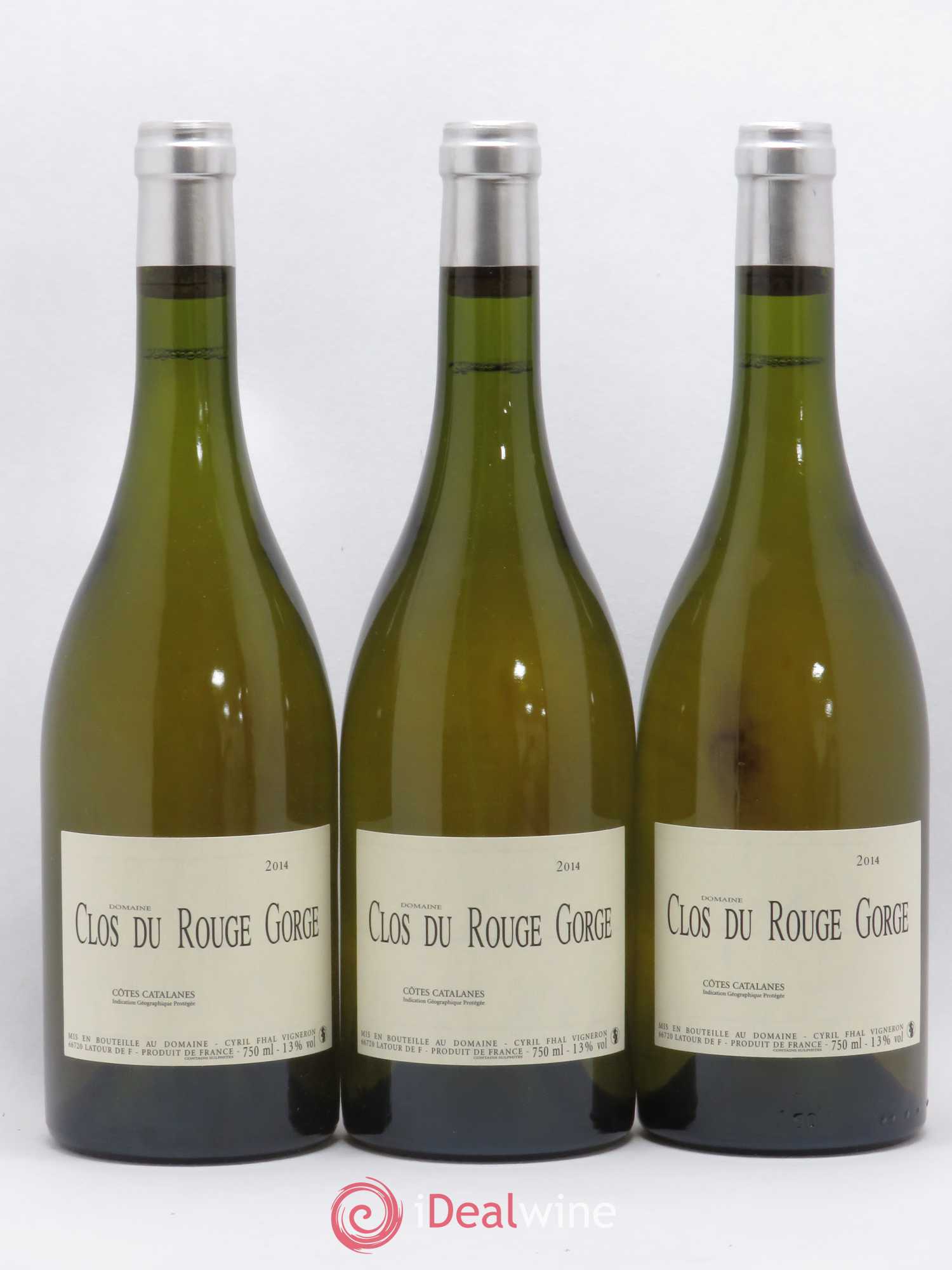 Côtes Catalanes Clos du Rouge Gorge Cyril Fhal (sans prix de réserve) 2014 - Lot de 3 bouteilles - 0