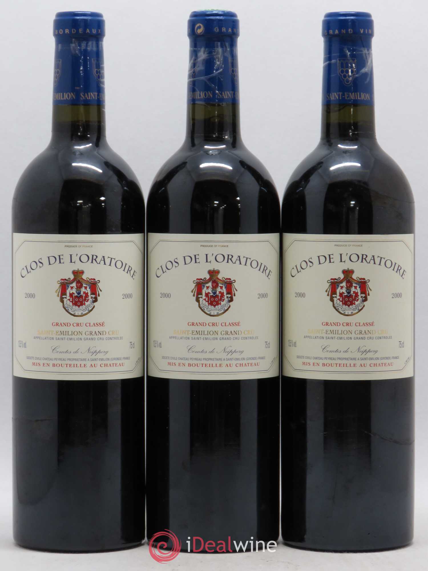 Clos de l'Oratoire Grand Cru Classé 2000 - Lot de 3 bouteilles - 0