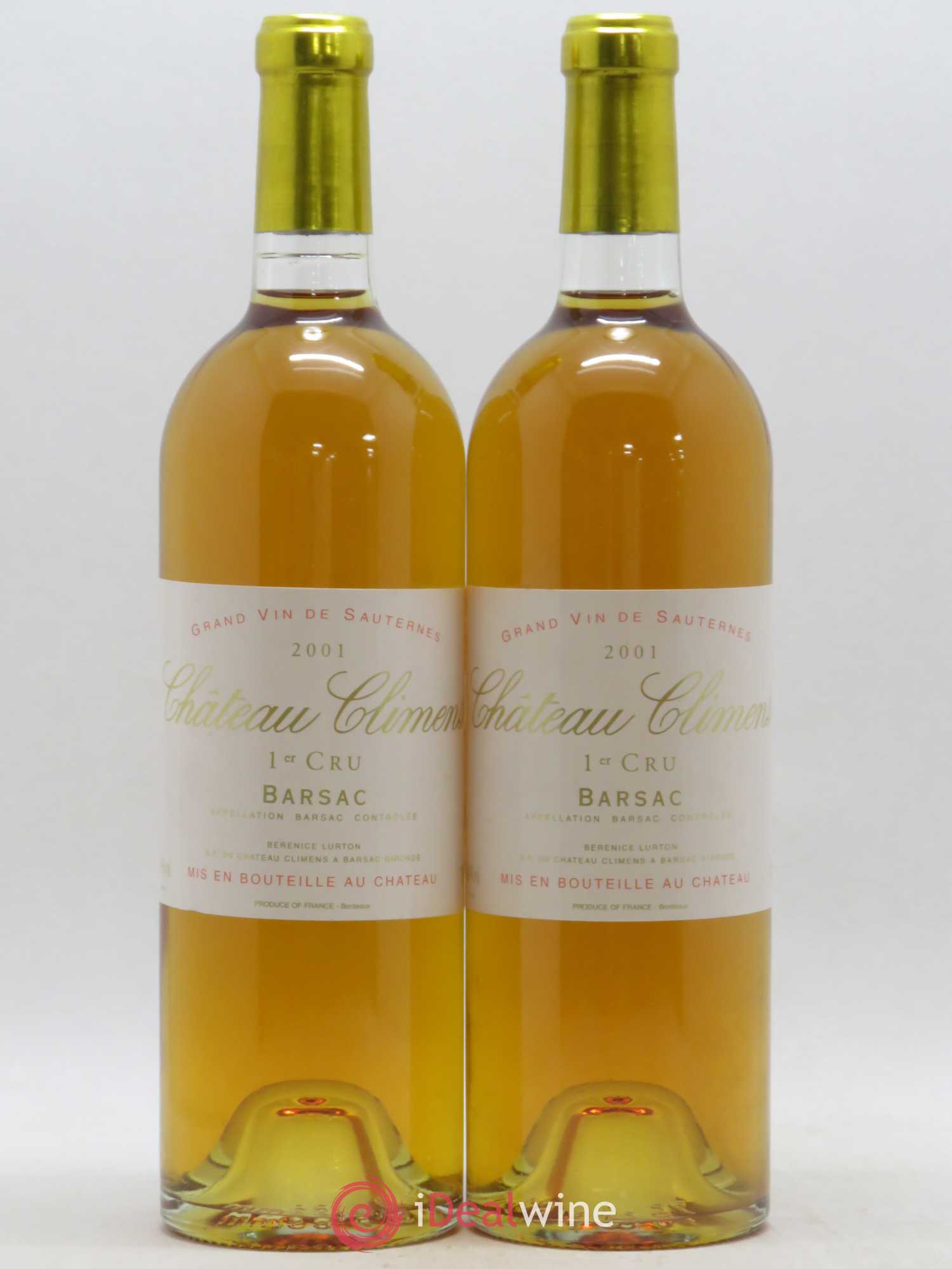 Château Climens 1er Grand Cru Classé 2001 - Lotto di 2 bottiglie - 0