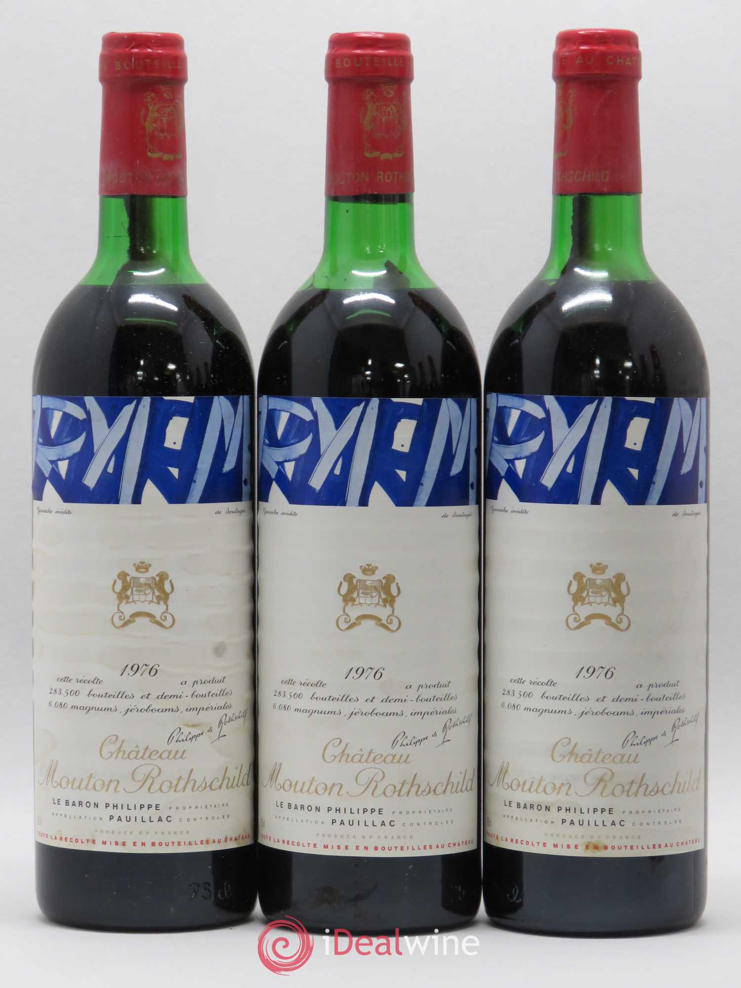 Château Mouton Rothschild 1er Grand Cru Classé 1976 - Lot de 6 bouteilles - 1