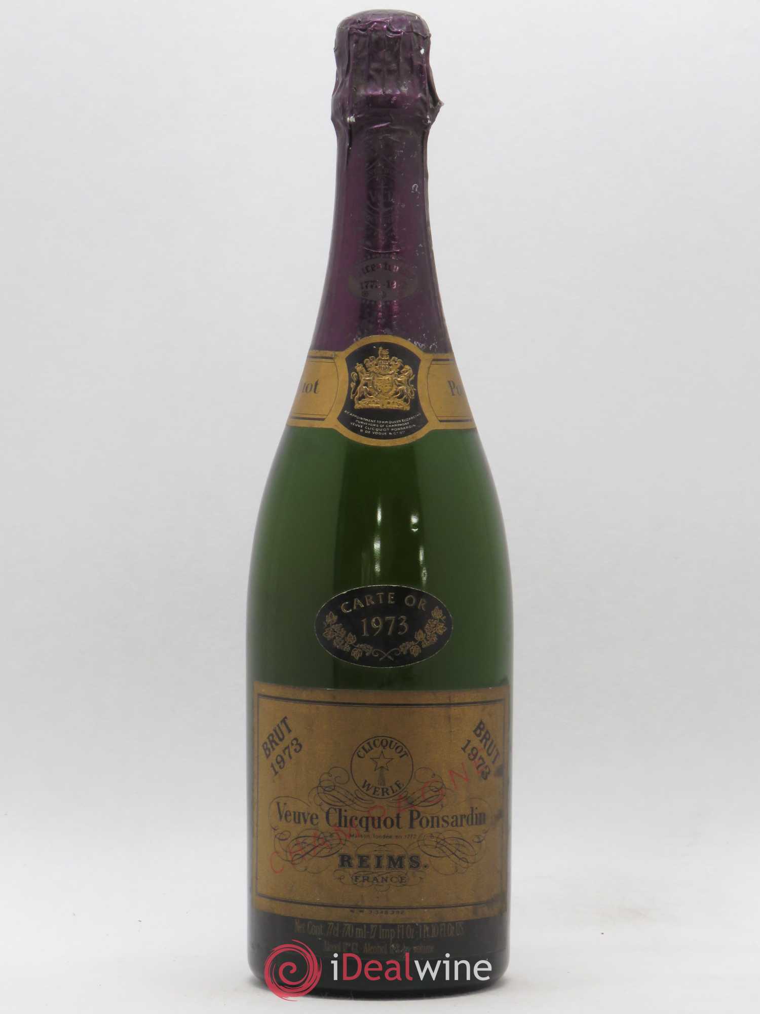 Champagne Carte Or Veuve Clicquot Ponsardin 1973 - Posten von 1 Flasche - 0