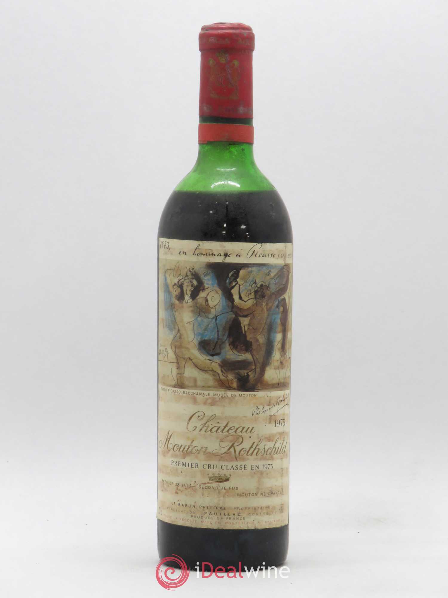 Château Mouton Rothschild 1er Grand Cru Classé 1973 - Lot de 1 bouteille - 0