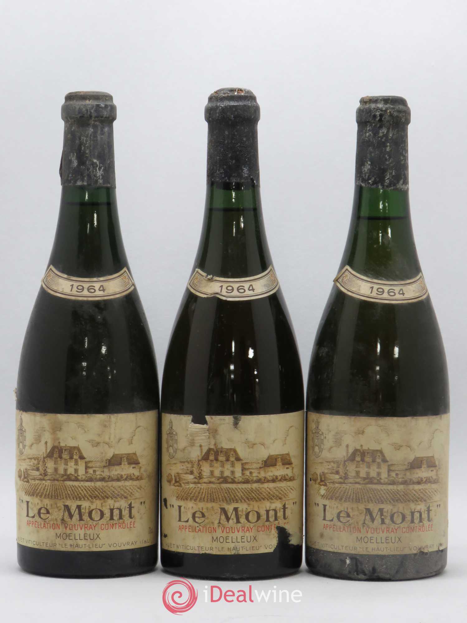 Vouvray Le Mont Moelleux Domaine Huet 1964 - Lotto di 3 bottiglie - 0