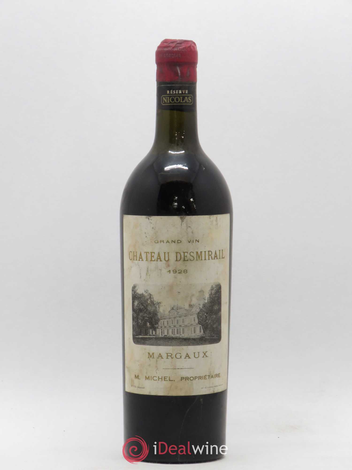 Château Desmirail 3ème Grand Cru Classé 1928 - Lot de 1 bouteille - 0