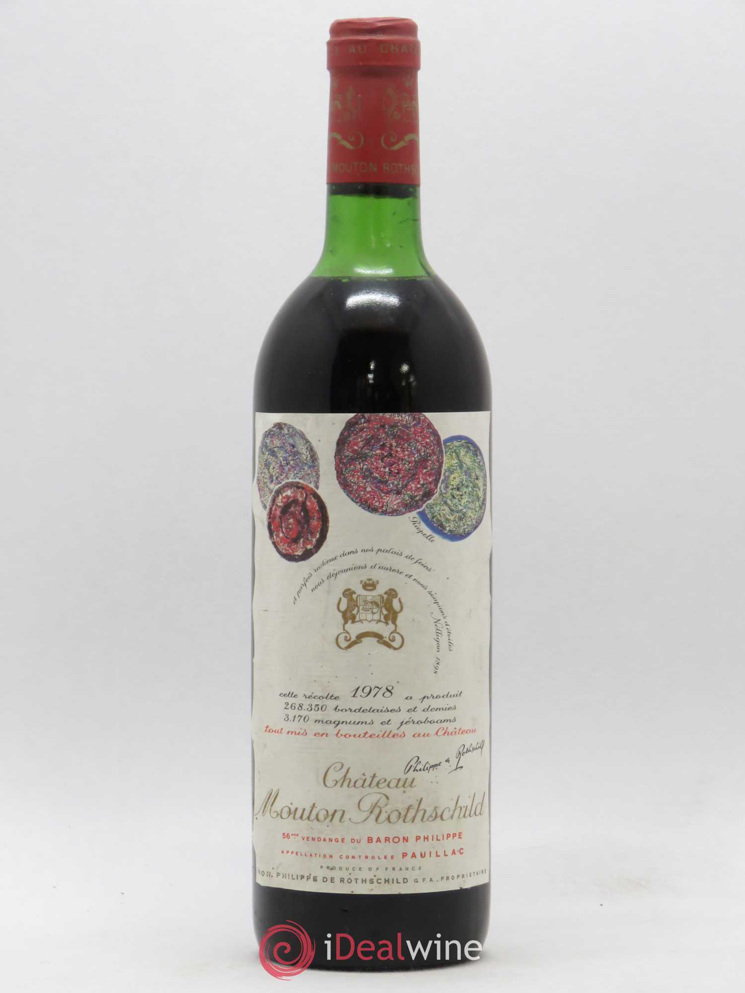 Château Mouton Rothschild 1er Grand Cru Classé 1978 - Lot de 1 bouteille - 0