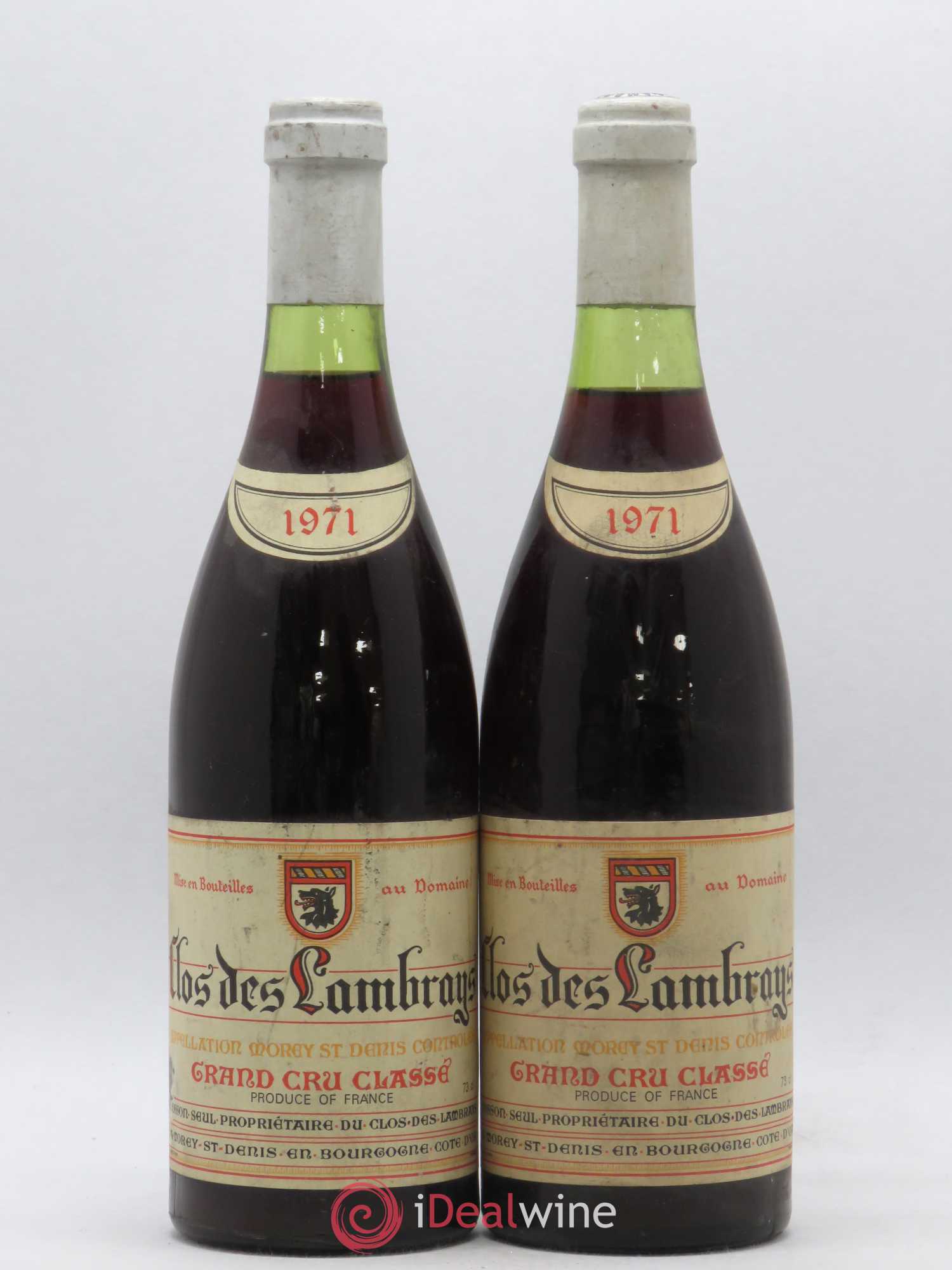Clos des Lambrays Grand Cru Domaine des Lambrays 1971 - Lot de 2 bouteilles - 0